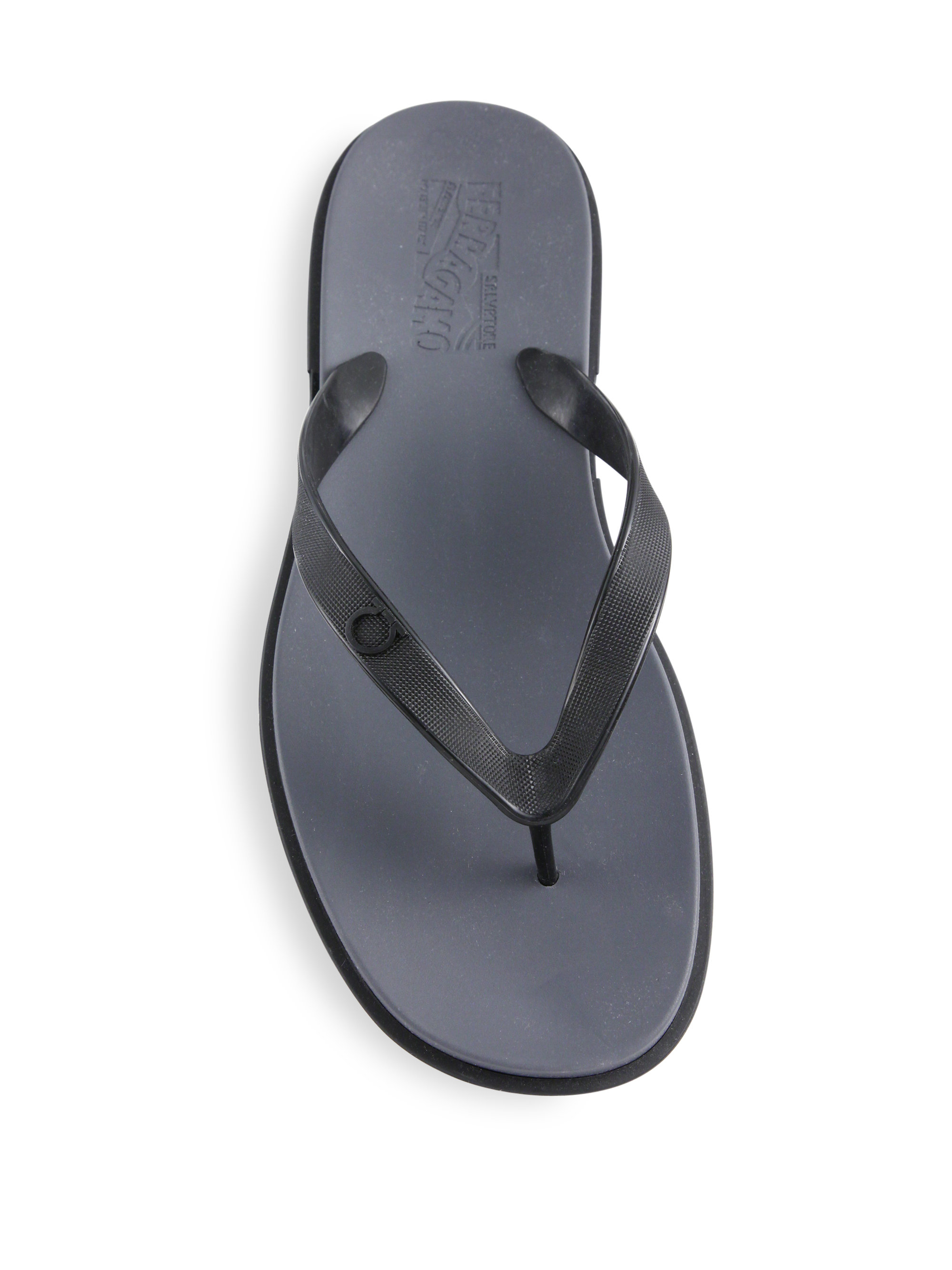 black ferragamo flip flops
