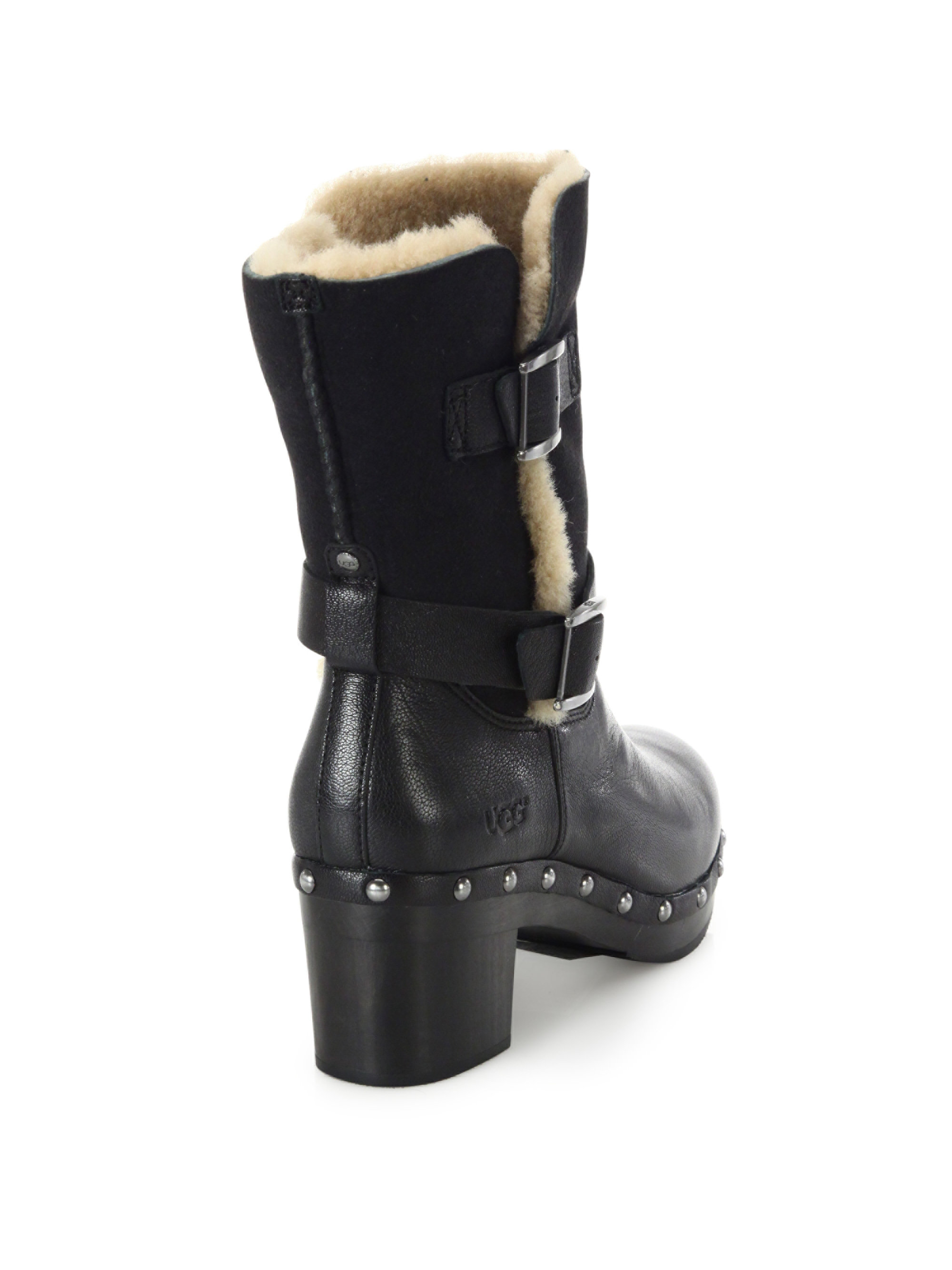 ugg high heel boots black