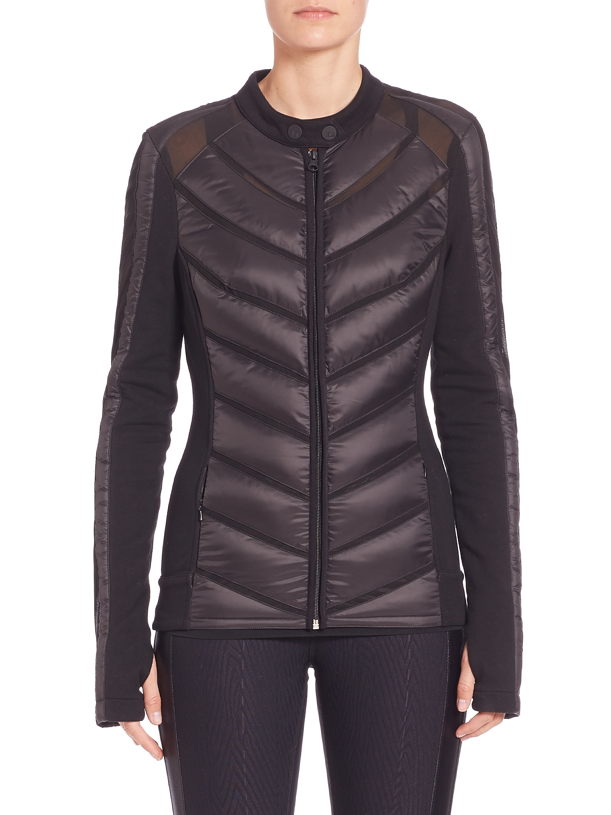 Lyst - Blanc And Noir Packable Moto Jacket in Black2000 x 2667