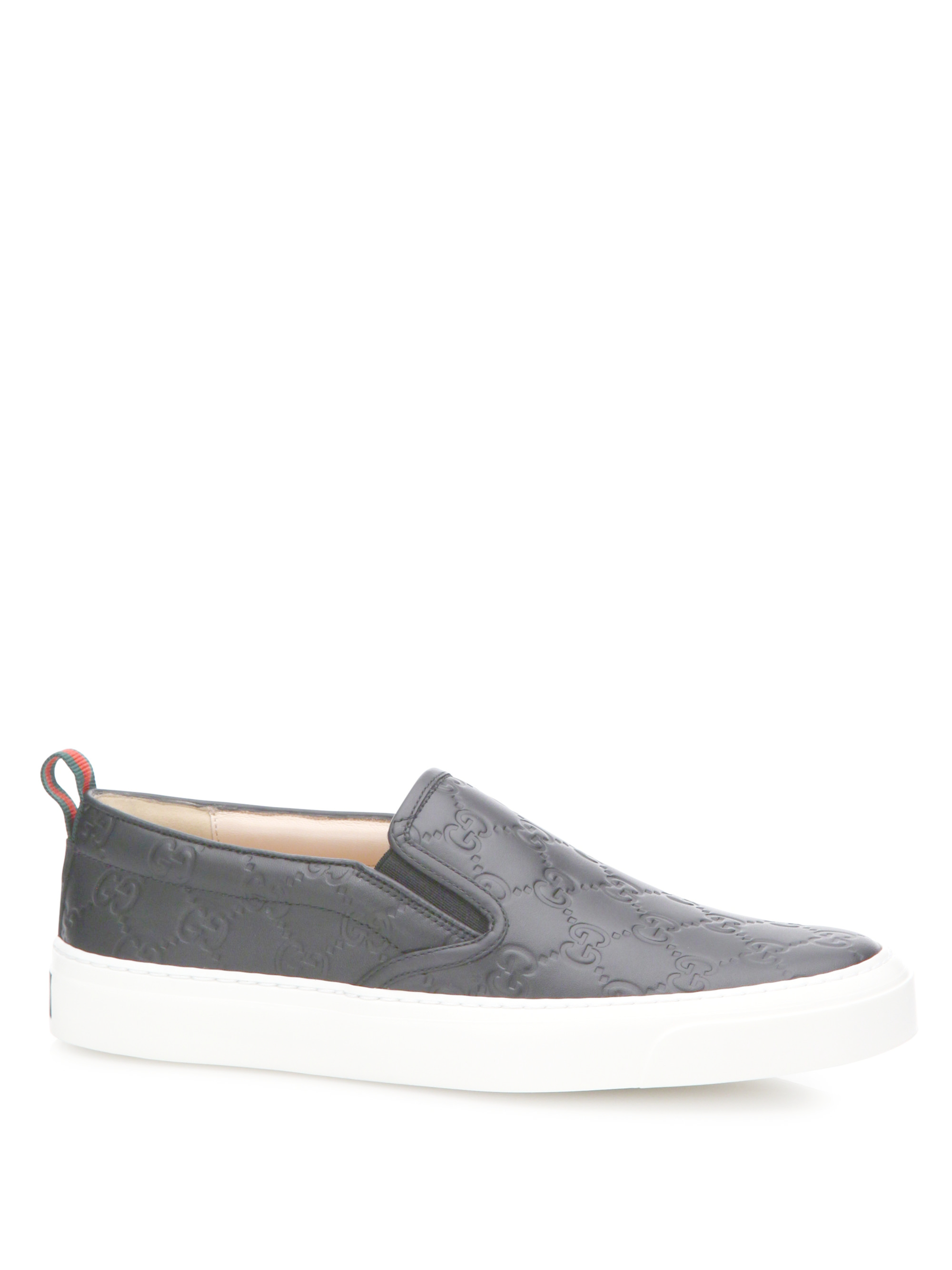 Gucci Board Gg Leather Skate Sneakers in Gray | Lyst
