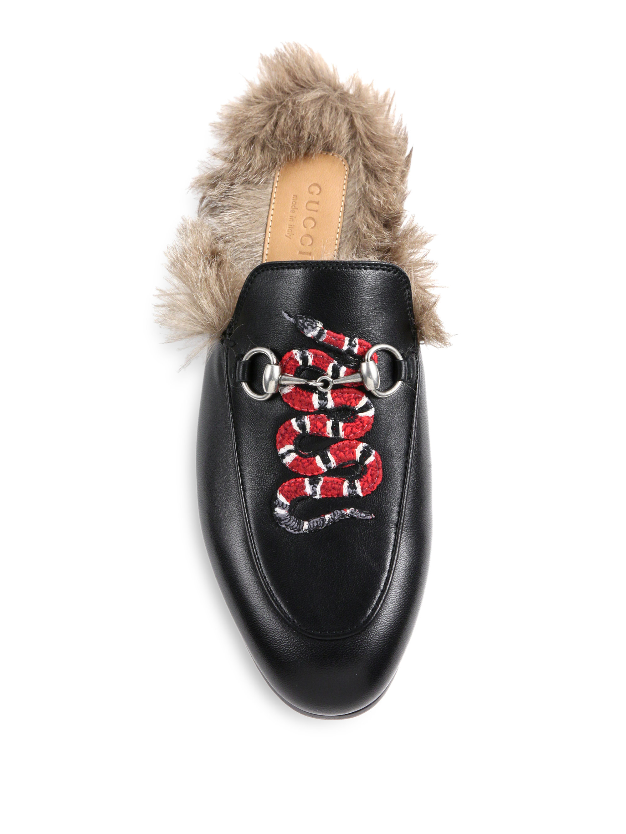 gucci princetown slipper with fur