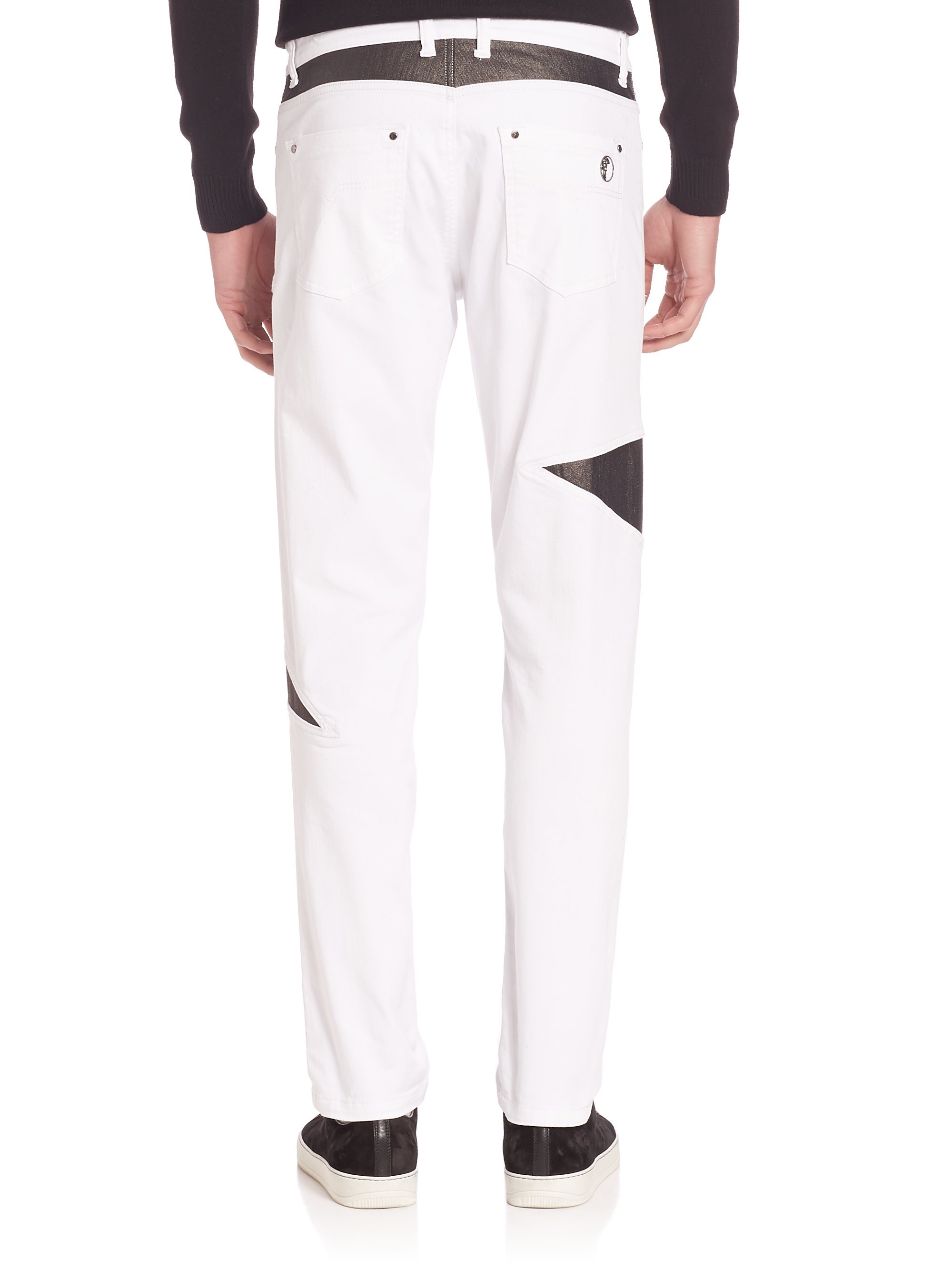 mens baggy white jeans