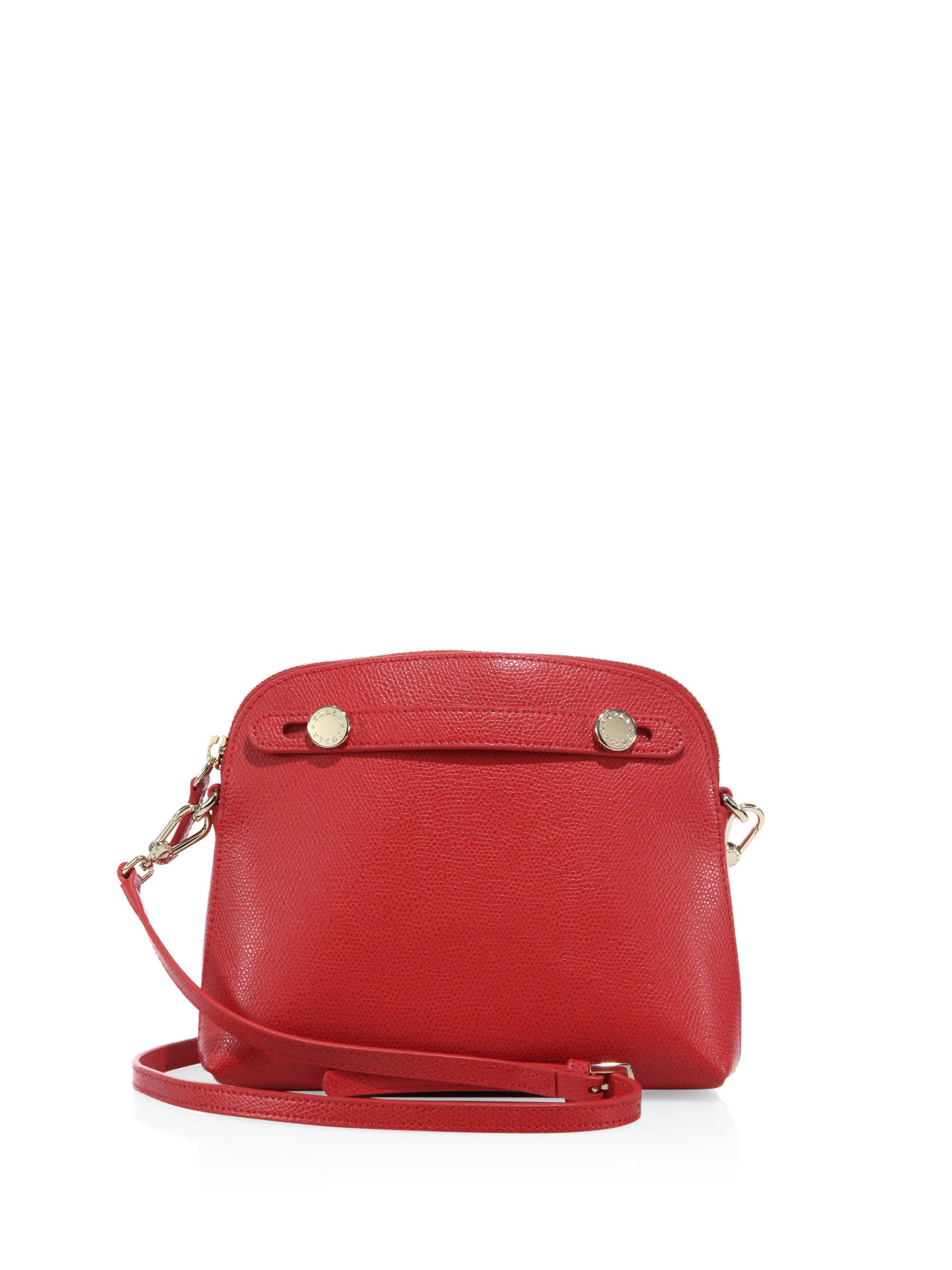 Furla Piper Mini Saffiano Leather Crossbody Bag in Red | Lyst