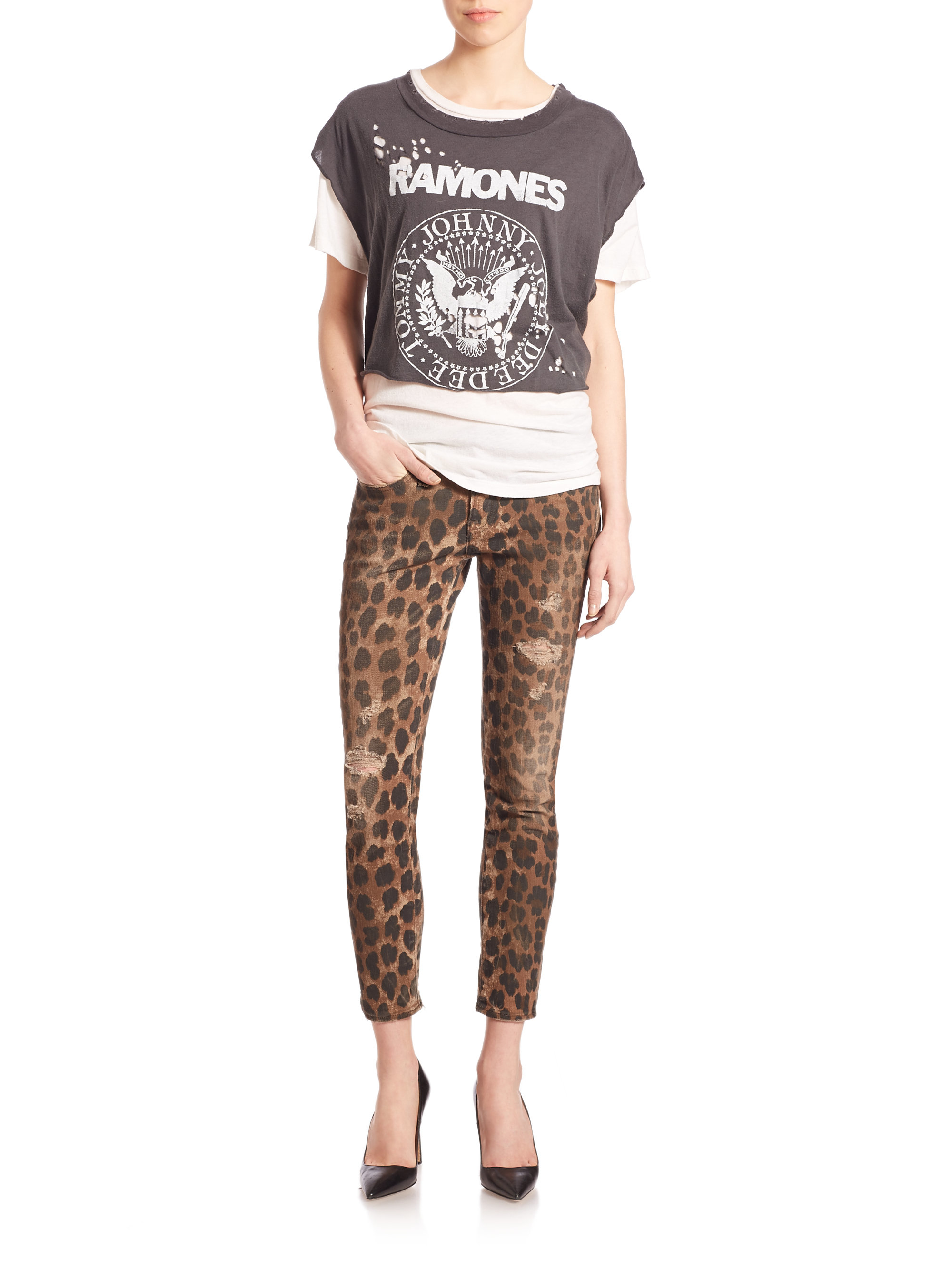 leopard print jeans