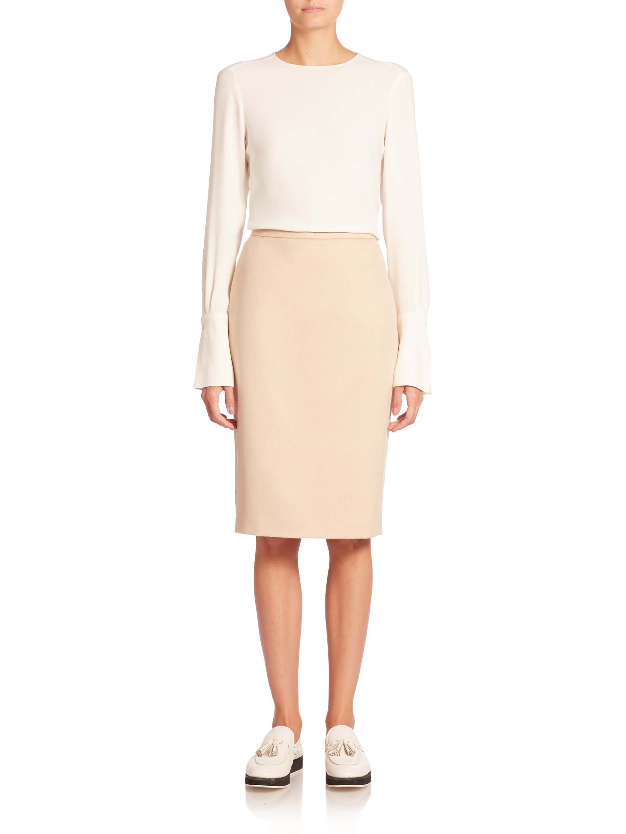 Lyst - Max Mara Ronco Pencil Skirt in Blue