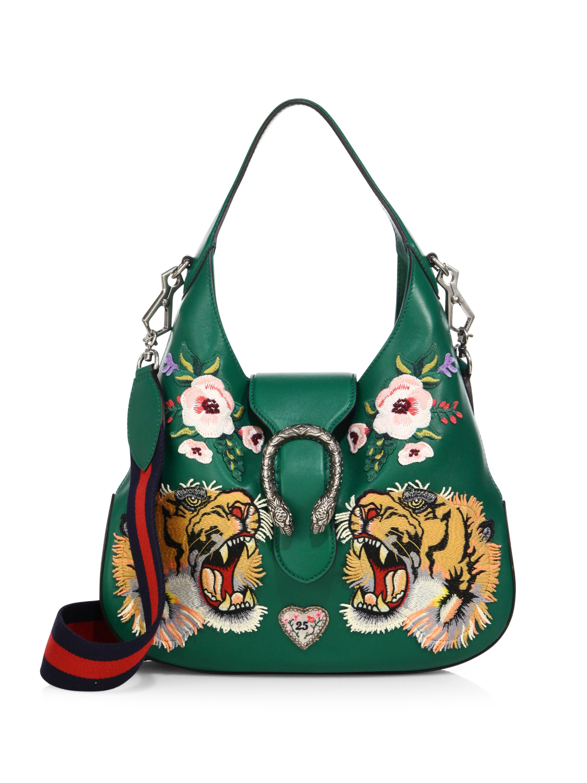 Gucci Dionysus Small Embroidered Leather Hobo Bag in Green - Save 27% | Lyst