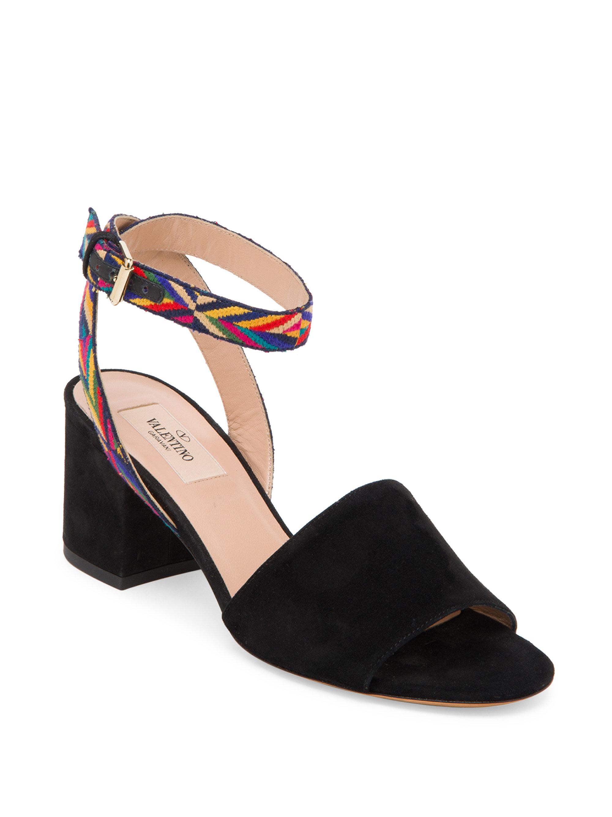 valentino block heel black