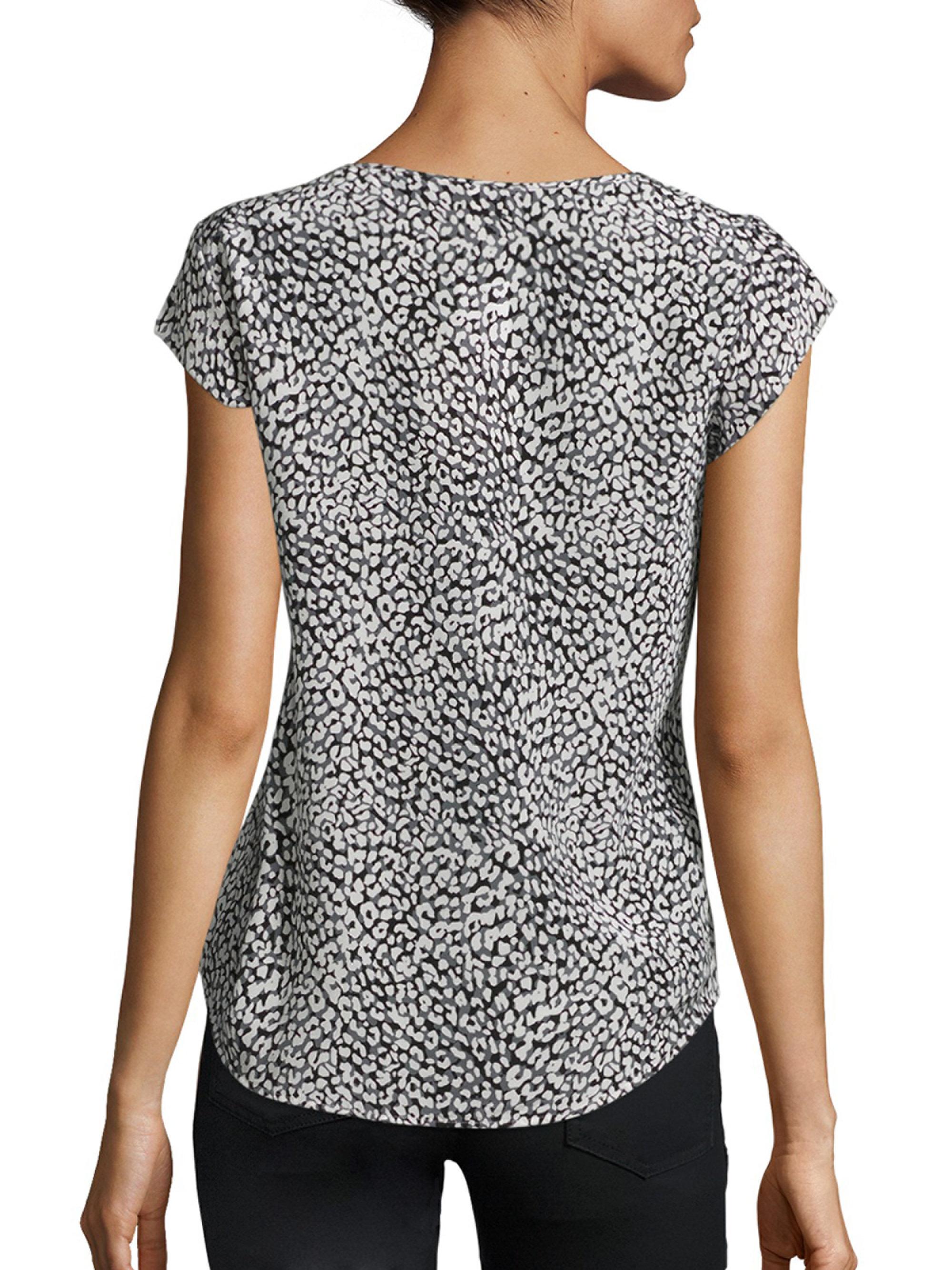 Lyst - Joie Iva Leopard-print Silk Top in Black
