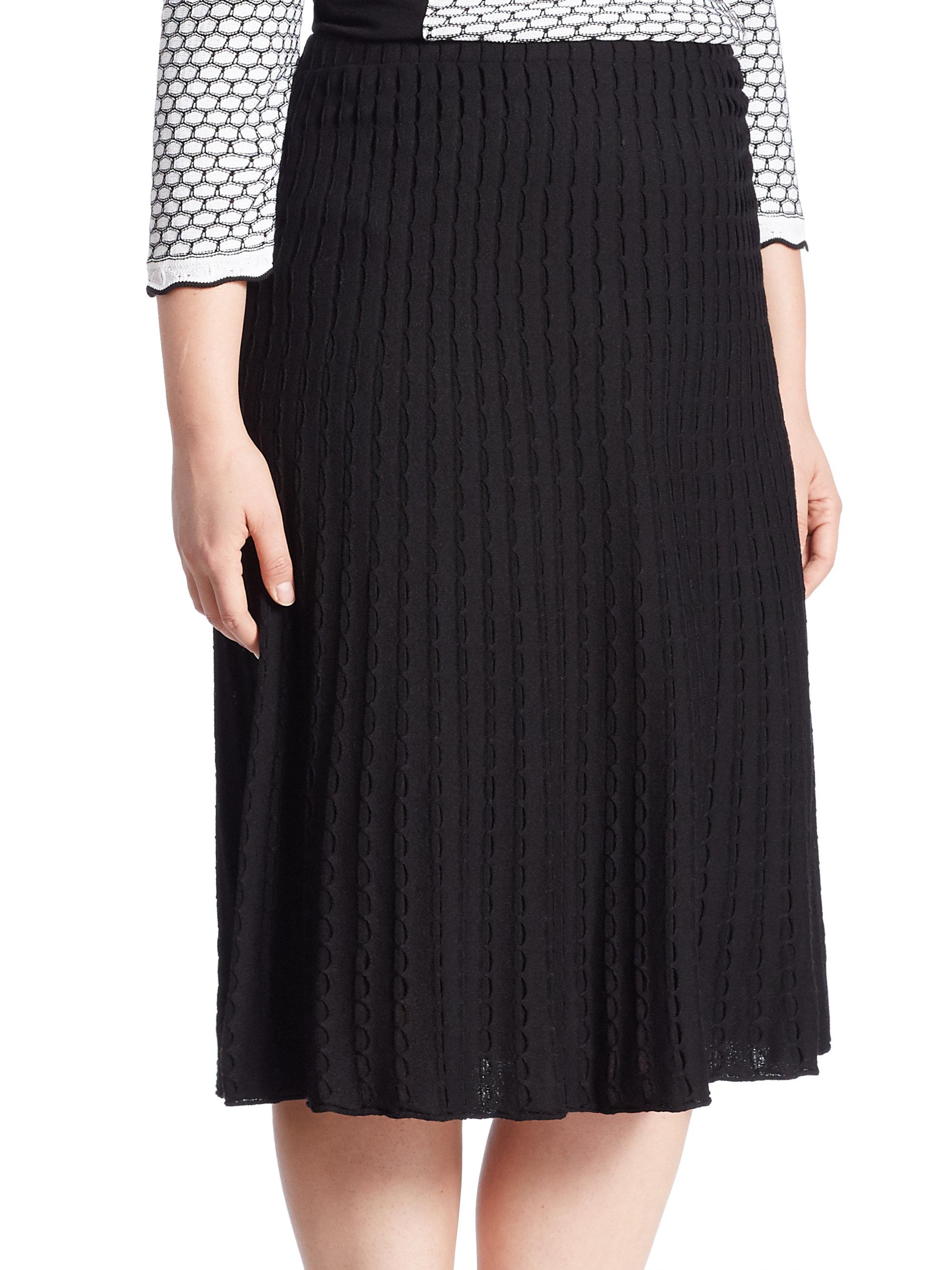 Lyst Stizzoli Pointelle Knit Skirt in Black