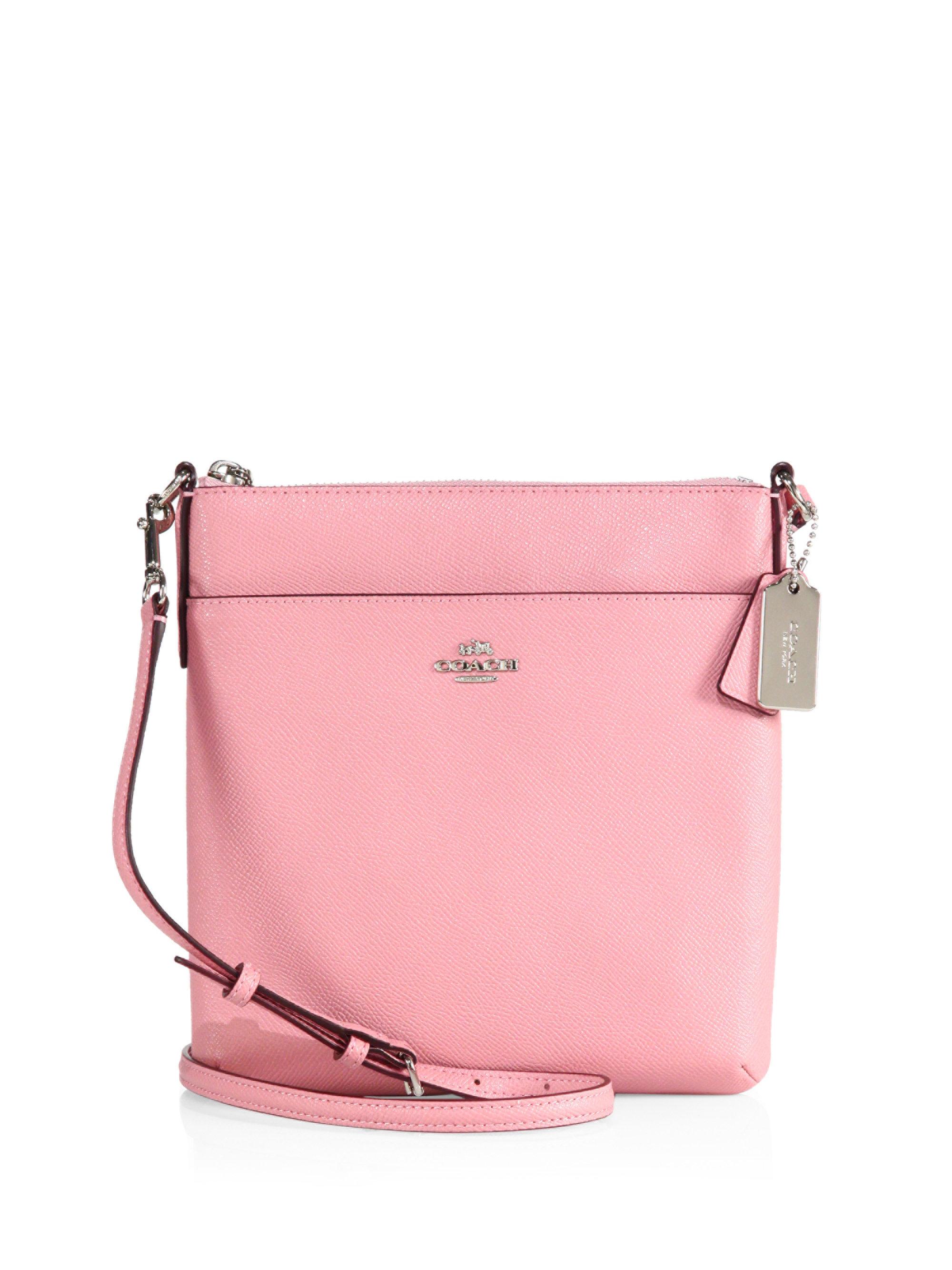 Lyst - Coach Courier Grosgrain Leather Crossbody Bag in Pink