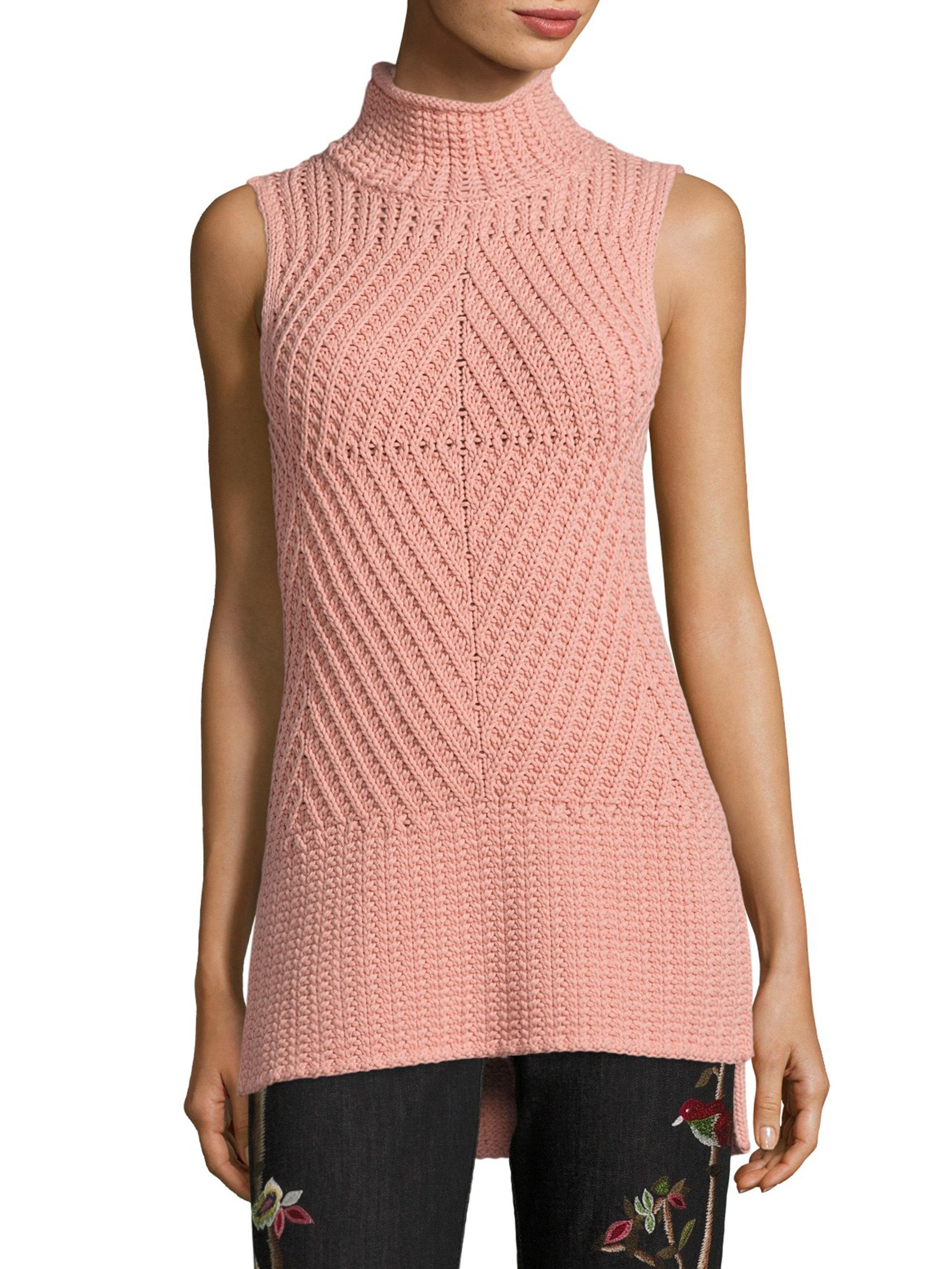 Alice Olivia Abbot Sleeveless Sweater In Pink Lyst