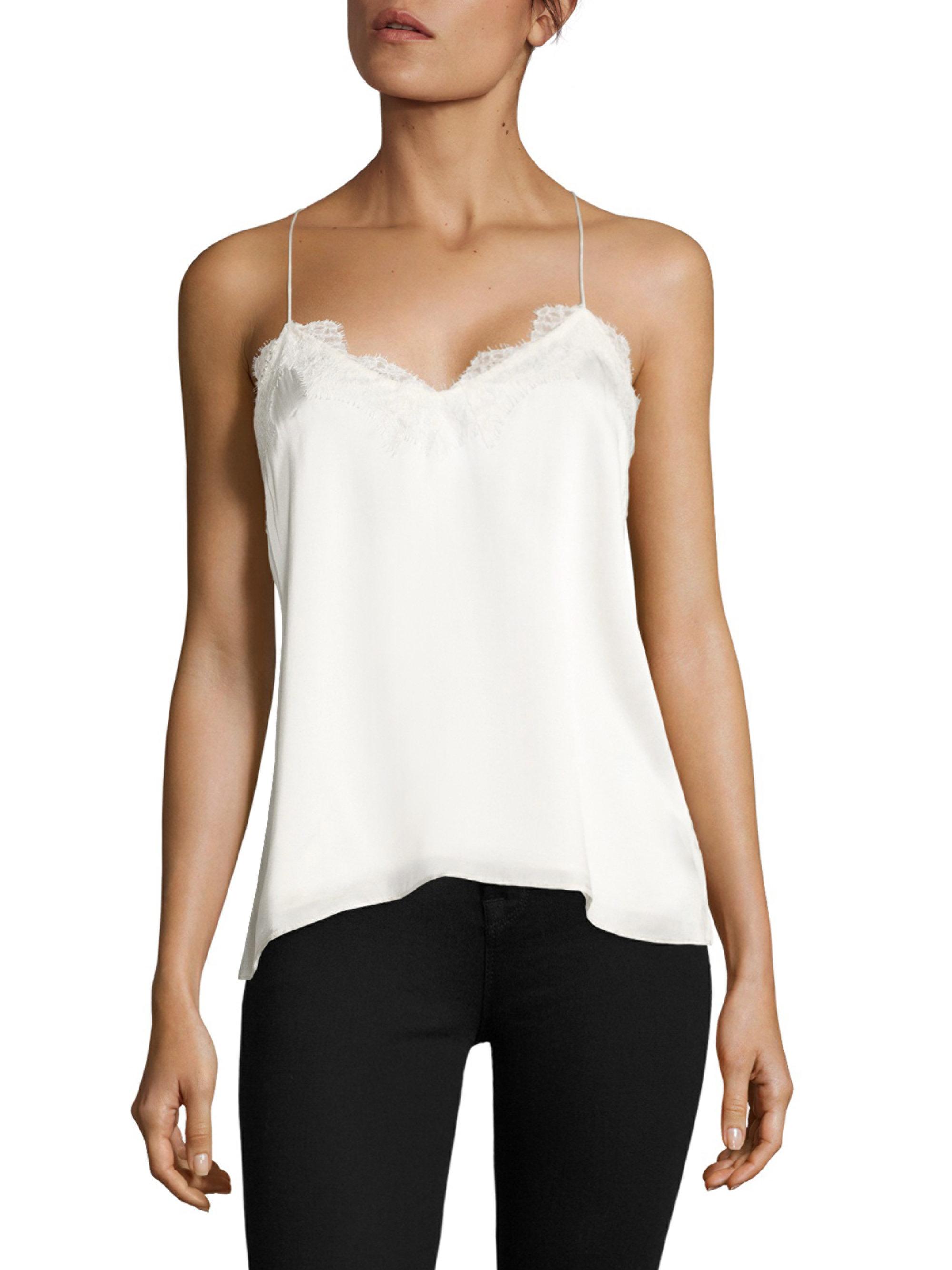 Cami nyc Racer Silk Charmeuse Camisole in White | Lyst