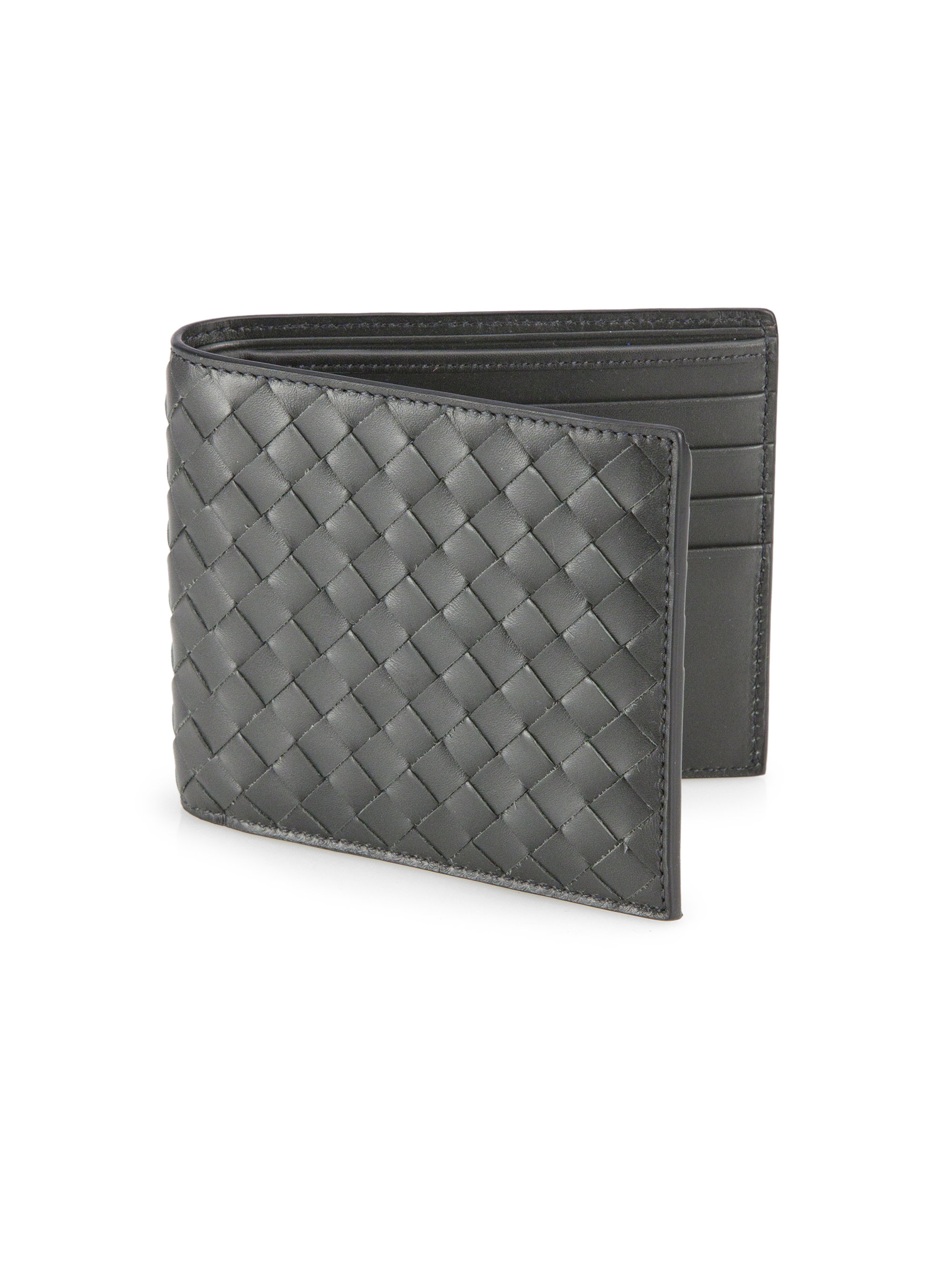 Bottega veneta Intrecciato Leather Wallet in Gray for Men | Lyst