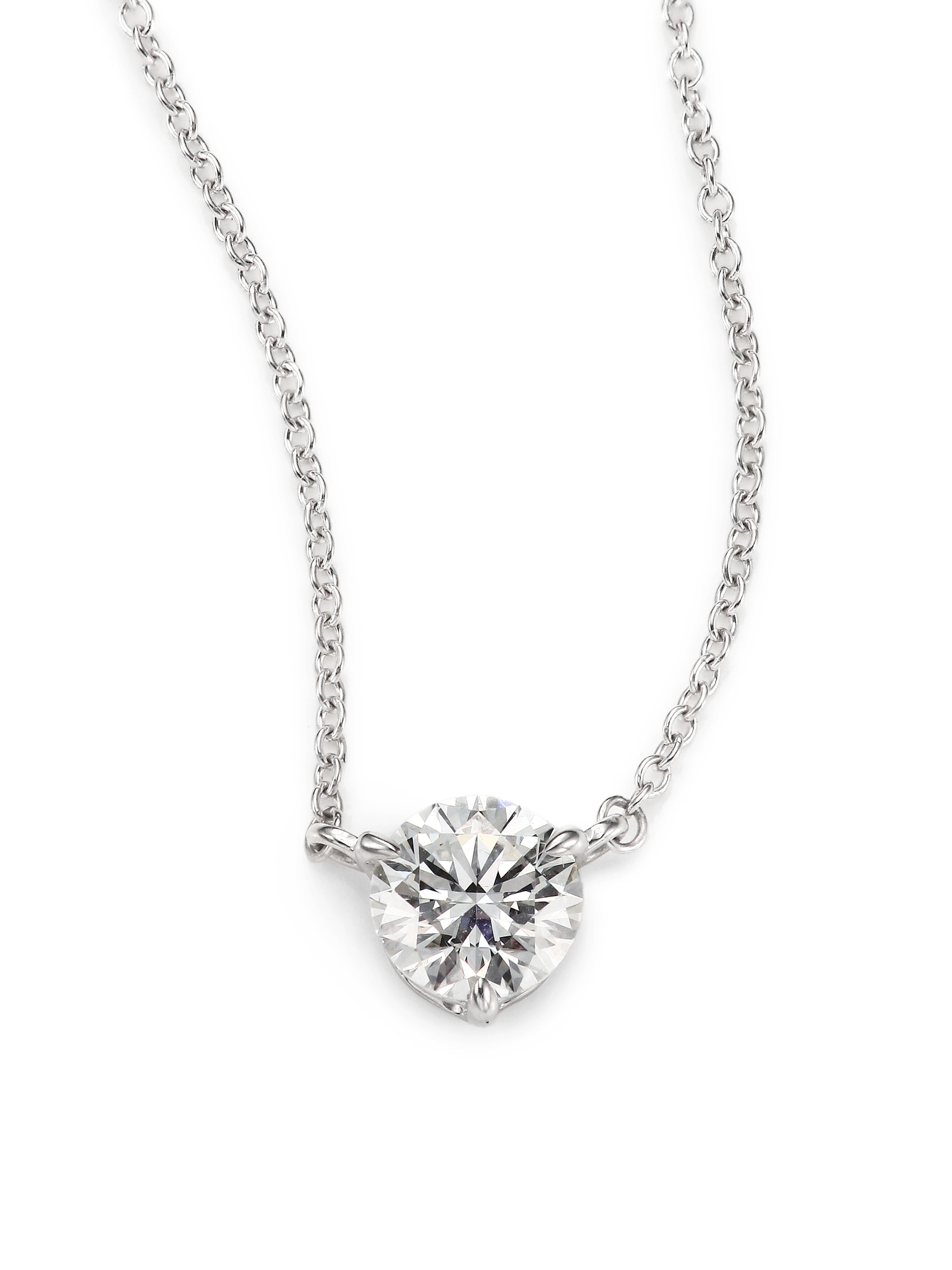 Lyst - Kwiat Diamond & Platinum Large Solitaire Pendant Necklace in ...