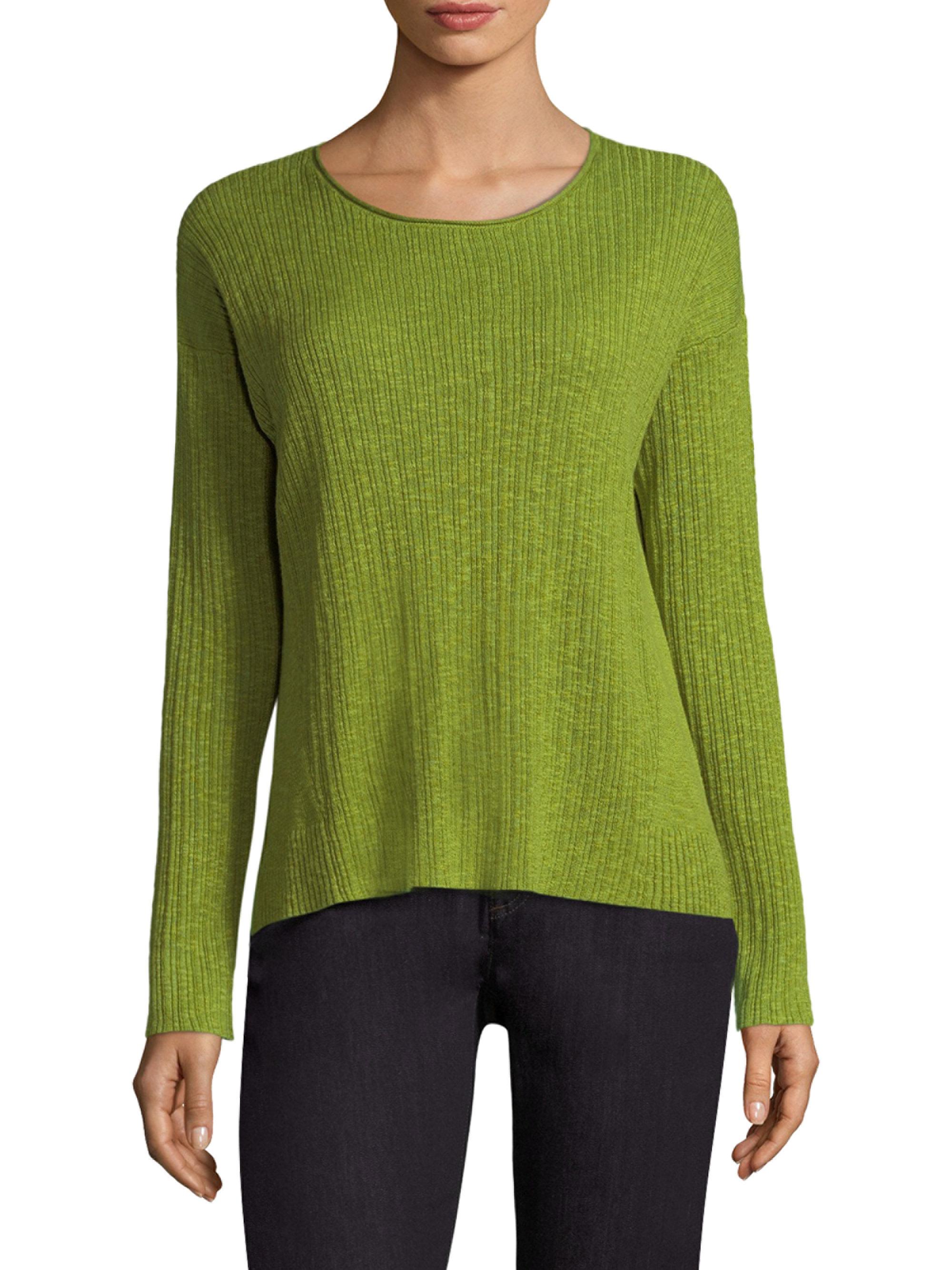 Lyst - Eileen Fisher Ribbed Sweater in Green