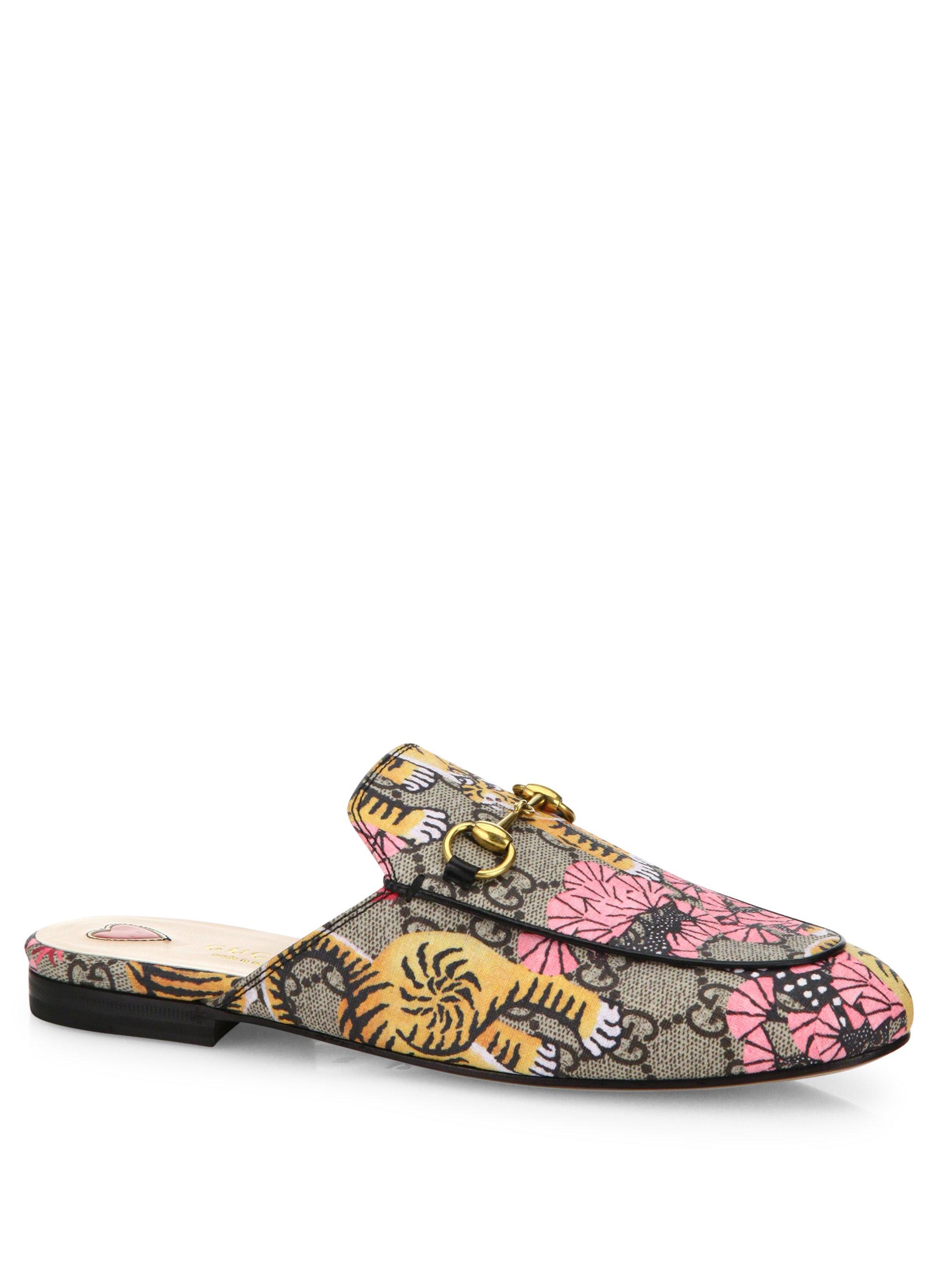 canvas gucci princetown mules