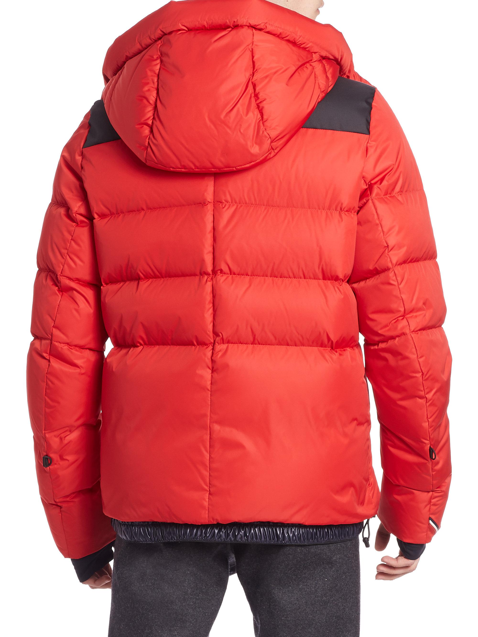 Lyst - Moncler Hooded Puffer Down Jacket in Red for Men