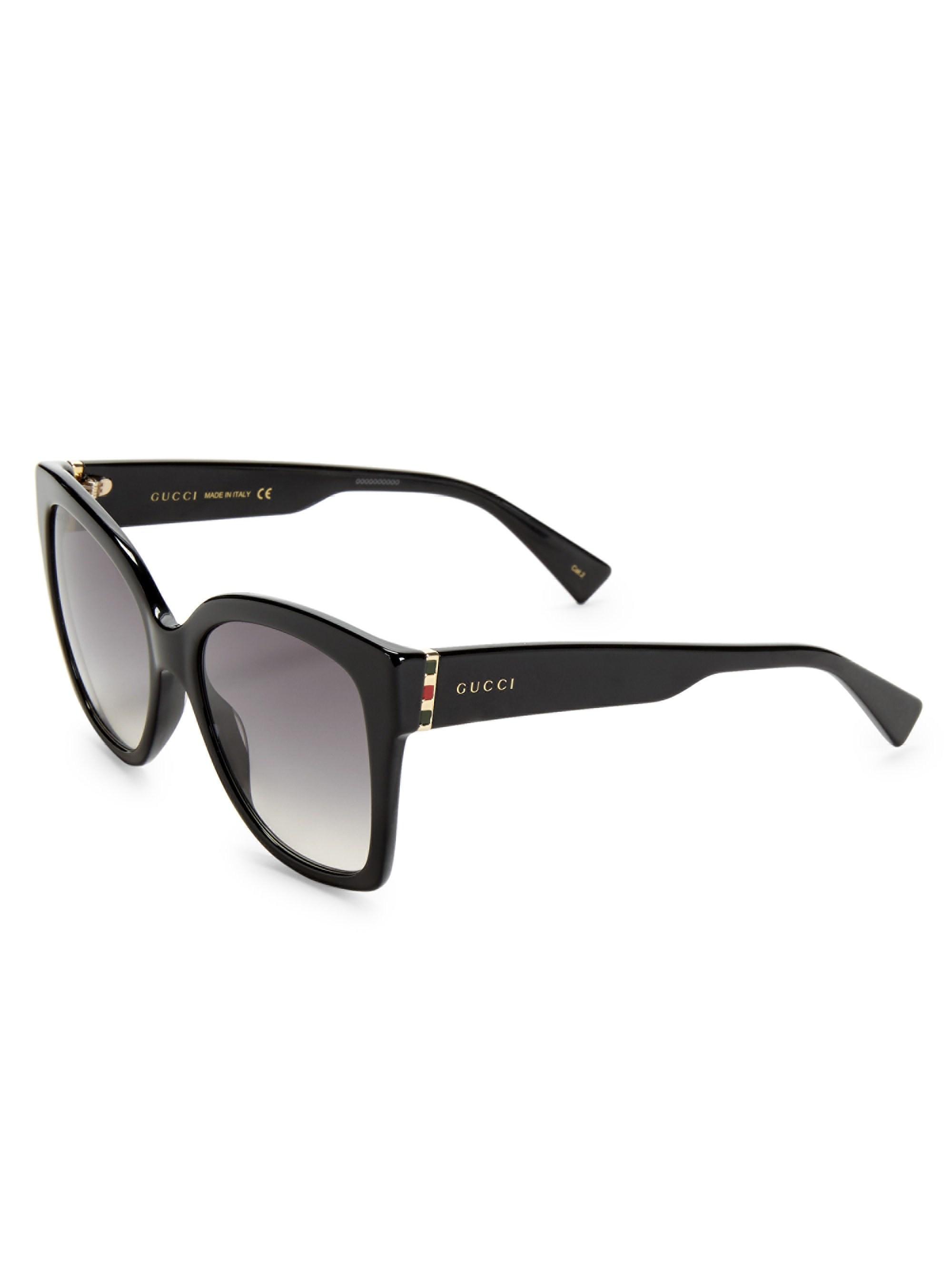 Gucci Women S 54mm Classic Square Sunglasses Black In Black Lyst