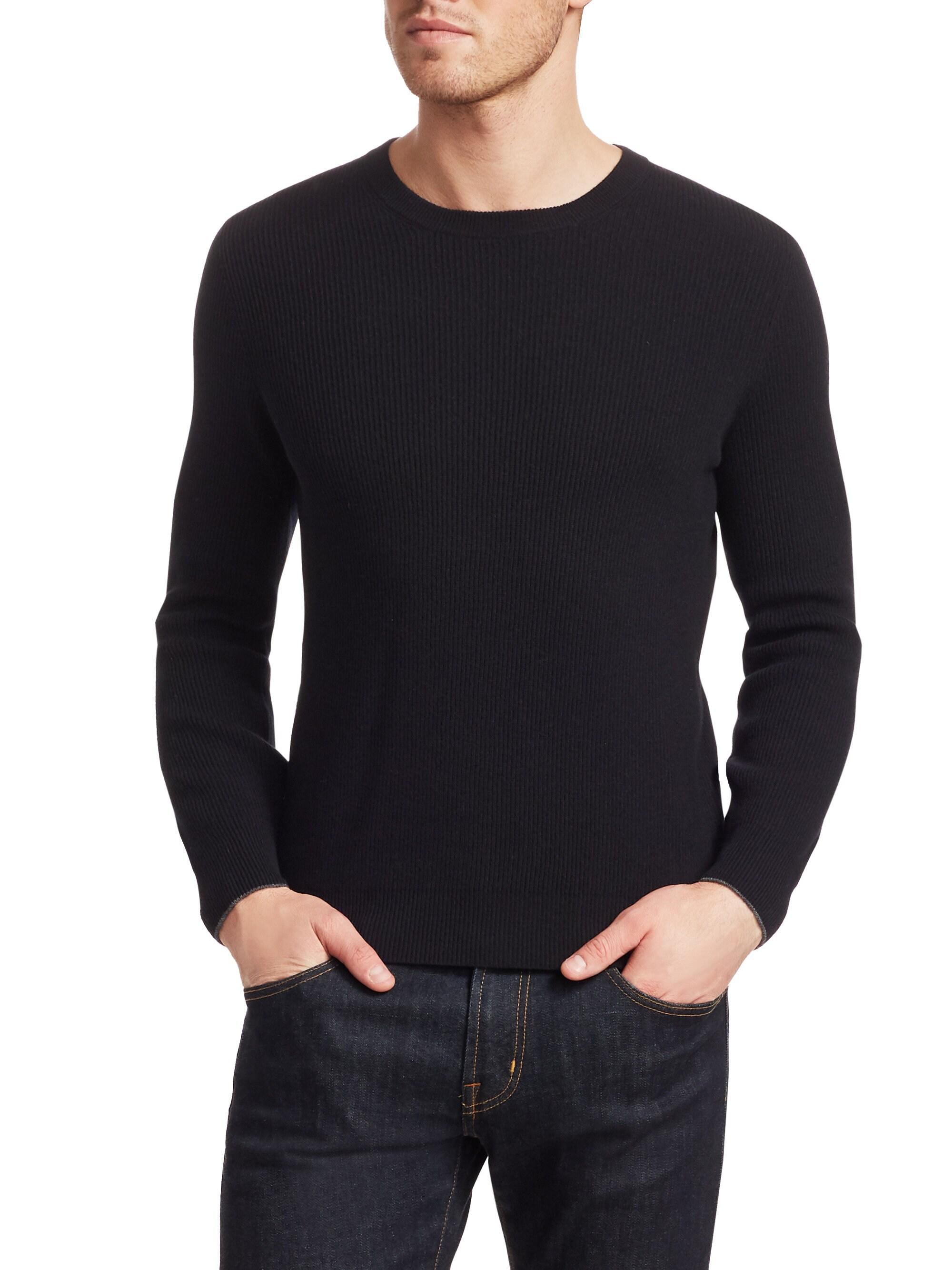 Brunello Cucinelli Cashmere, Silk & Wool Crew Sweater in Black for Men ...