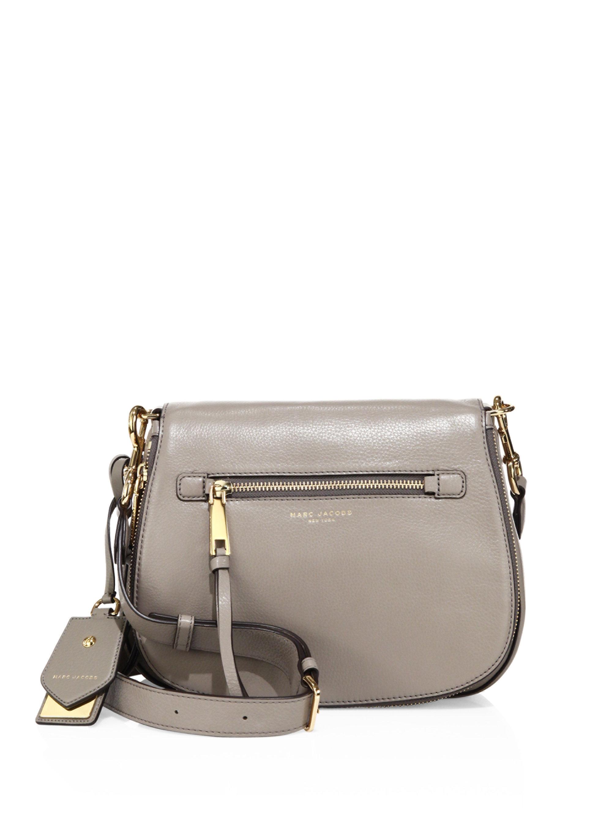 Lyst - Marc Jacobs Recruit Leather Saddle Bag in Gray