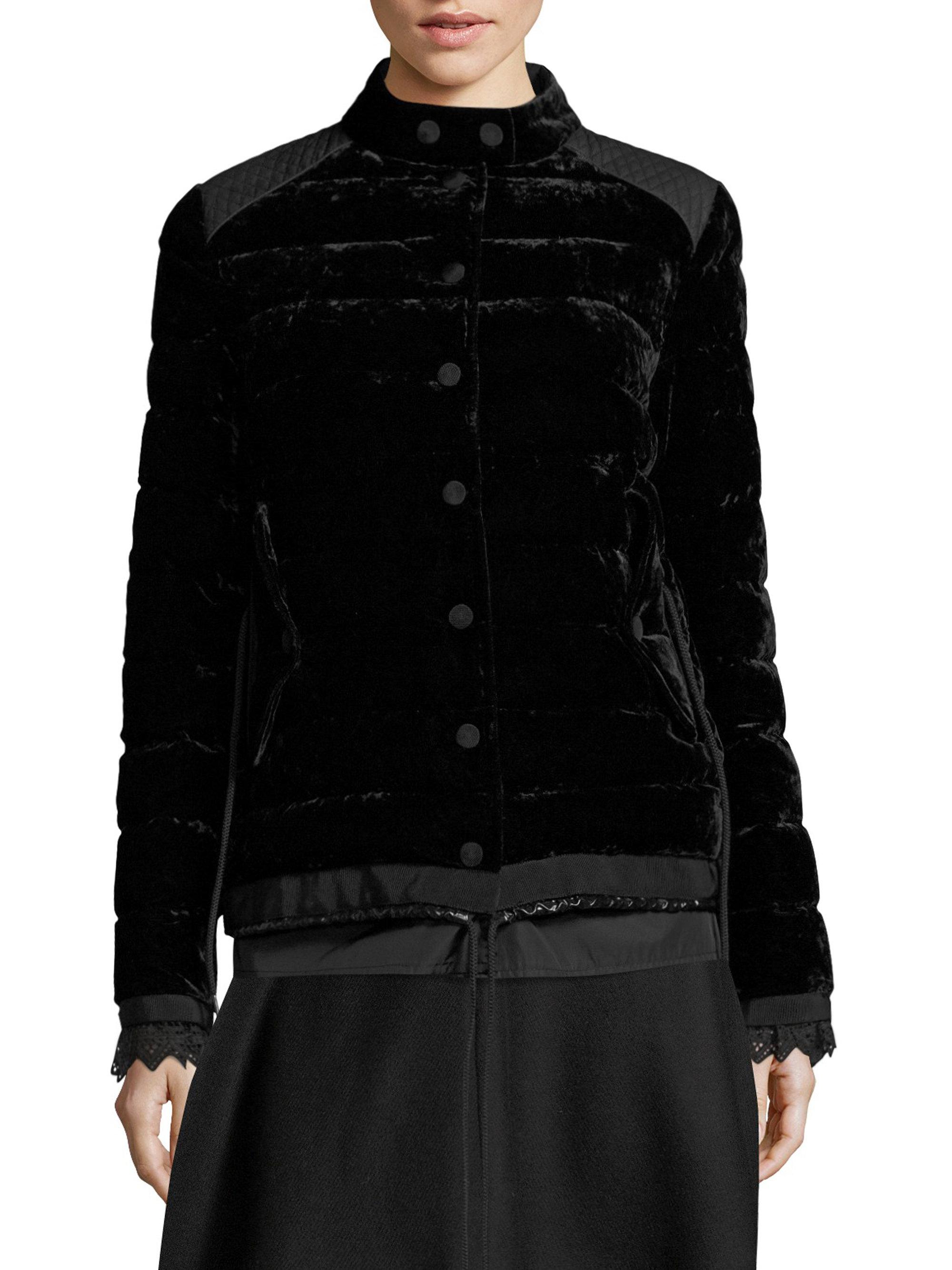 Moncler Beatrice Quilted Velvet Jacket in Black Lyst