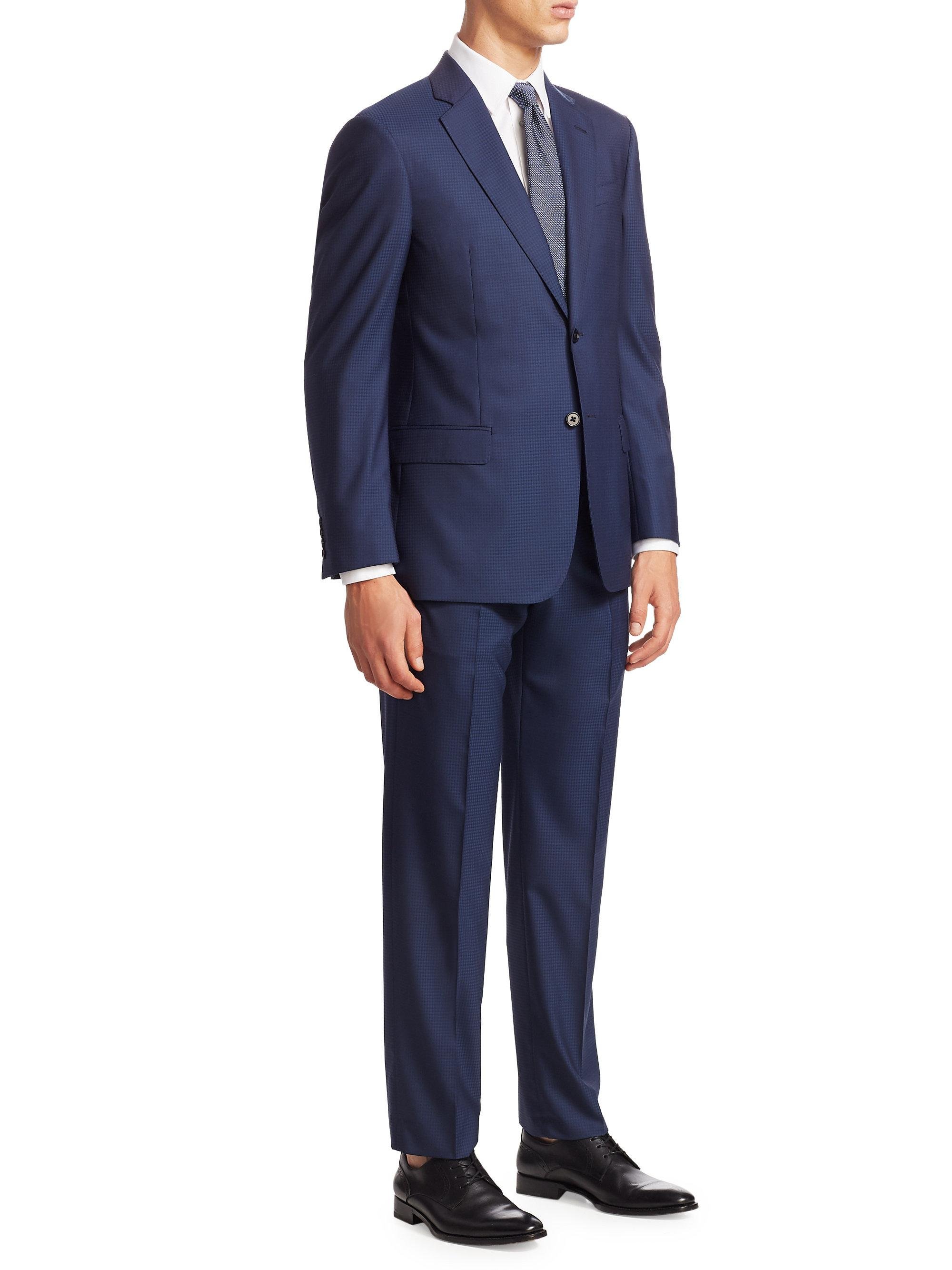 Lyst - Emporio Armani Tonal Neat G Line Suit in Blue for Men