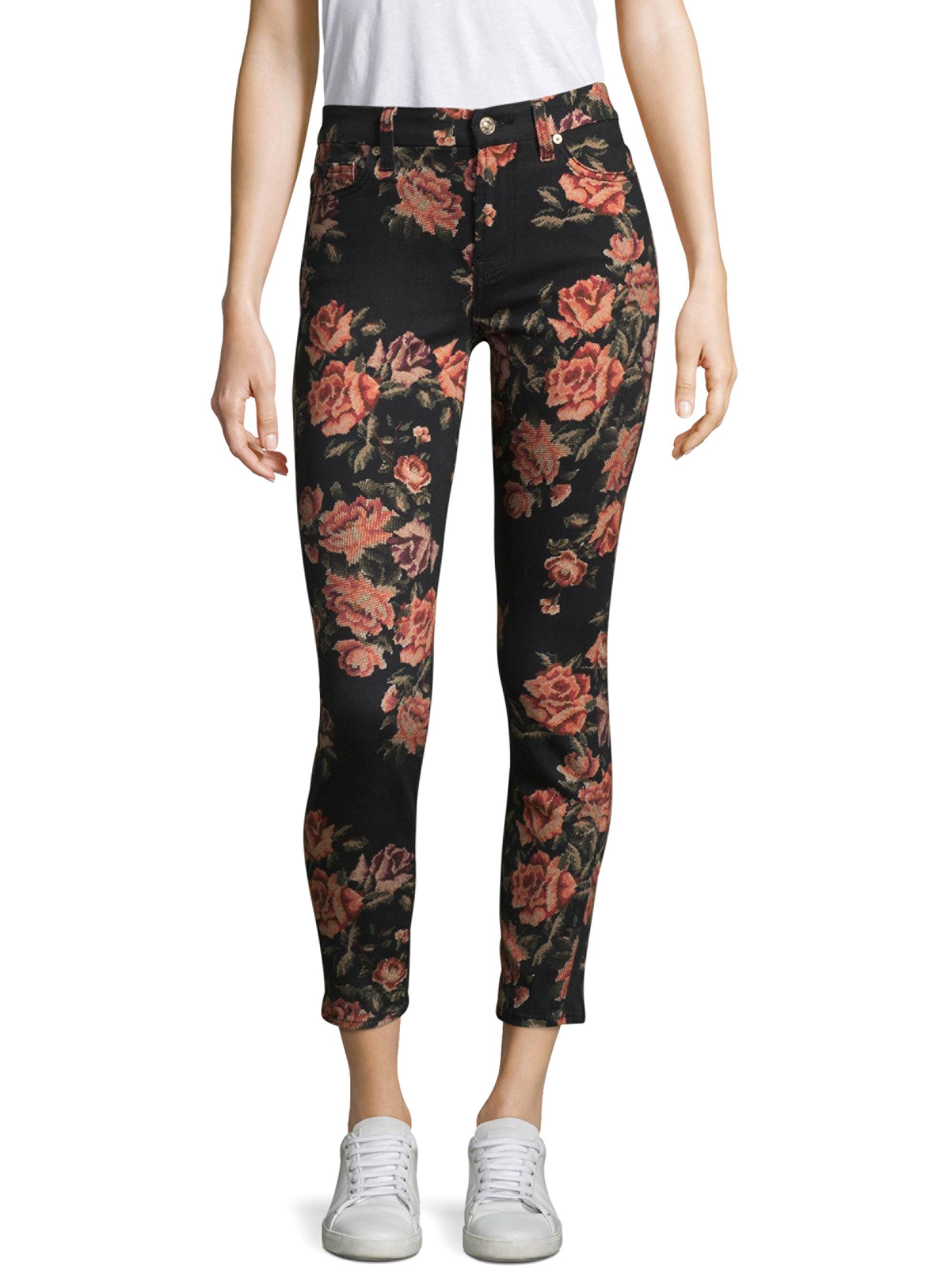 black floral jeans