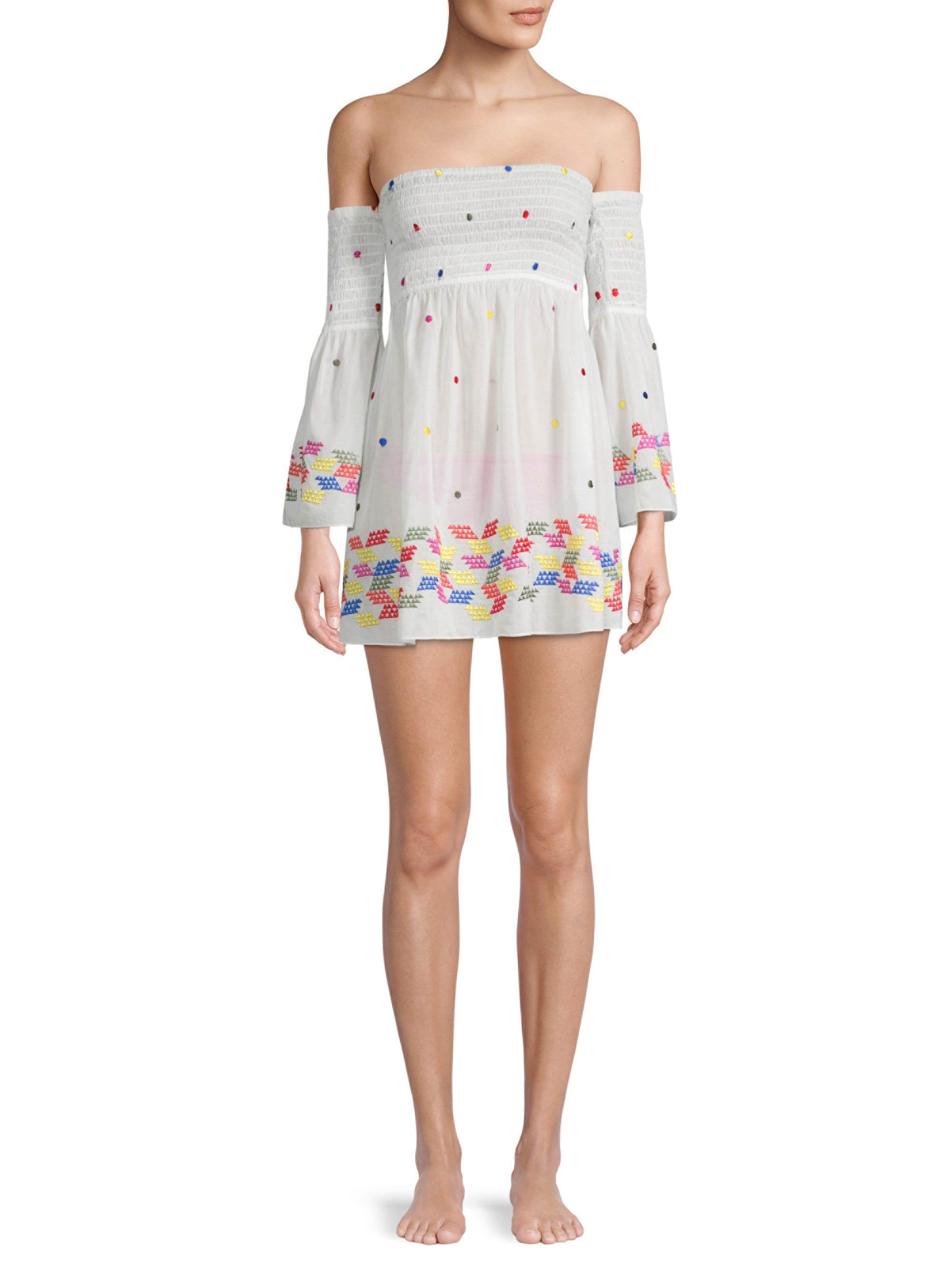 MILLY Offtheshoulder Rainbow Smocked Top Lyst