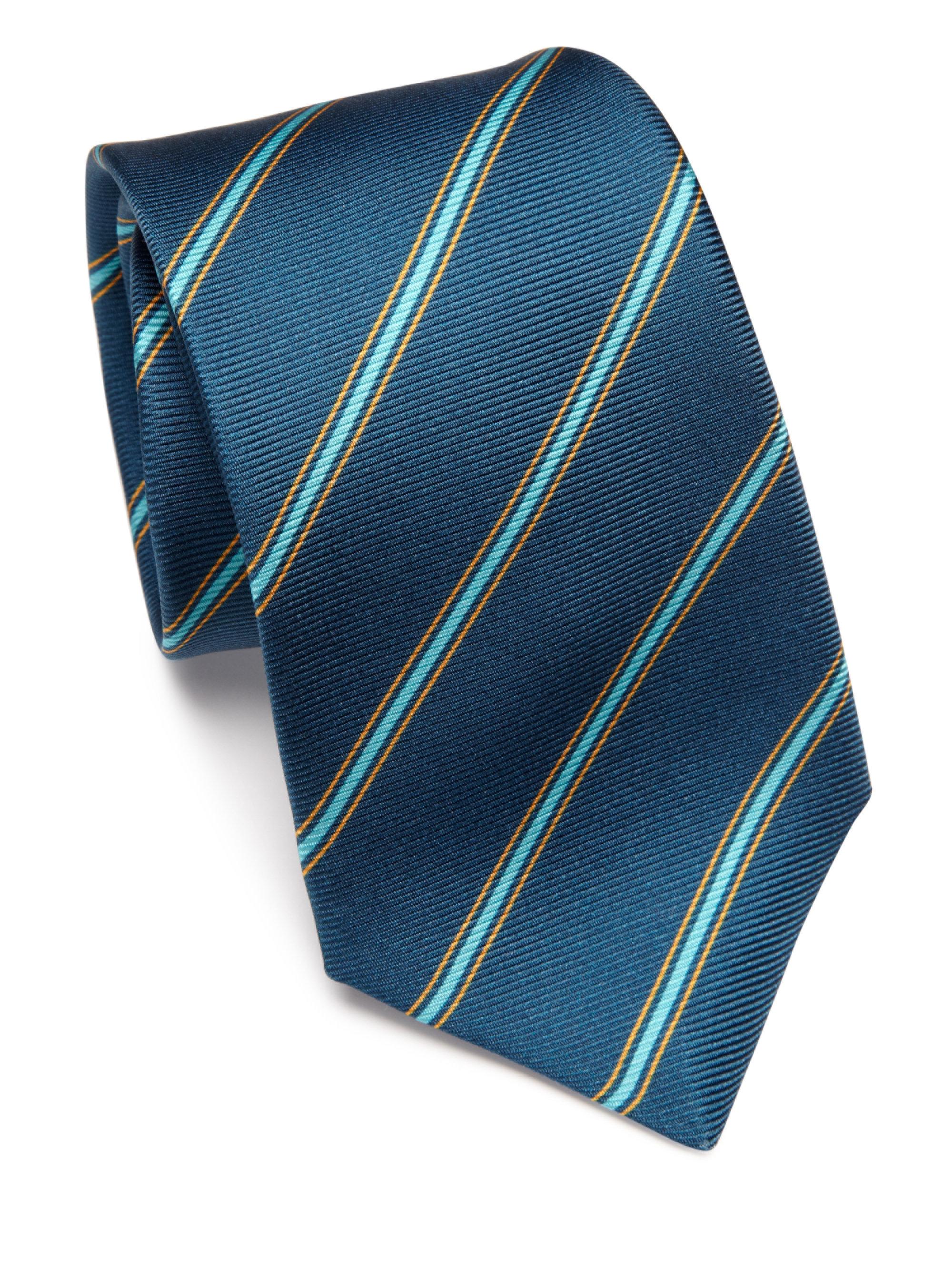 Lyst - Kiton Diagonal Striped Tie in Blue for Men