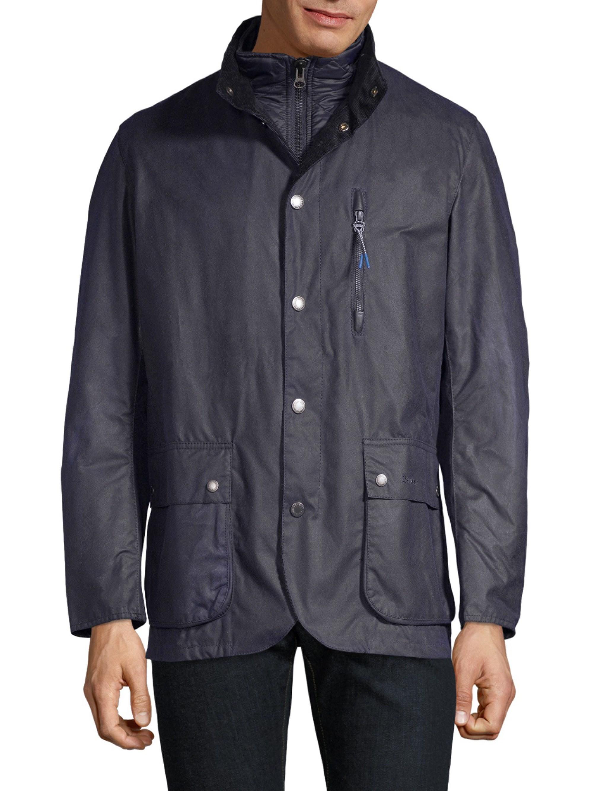 Barbour Surge Waxed Cotton Jacket in Blue for Men - Lyst