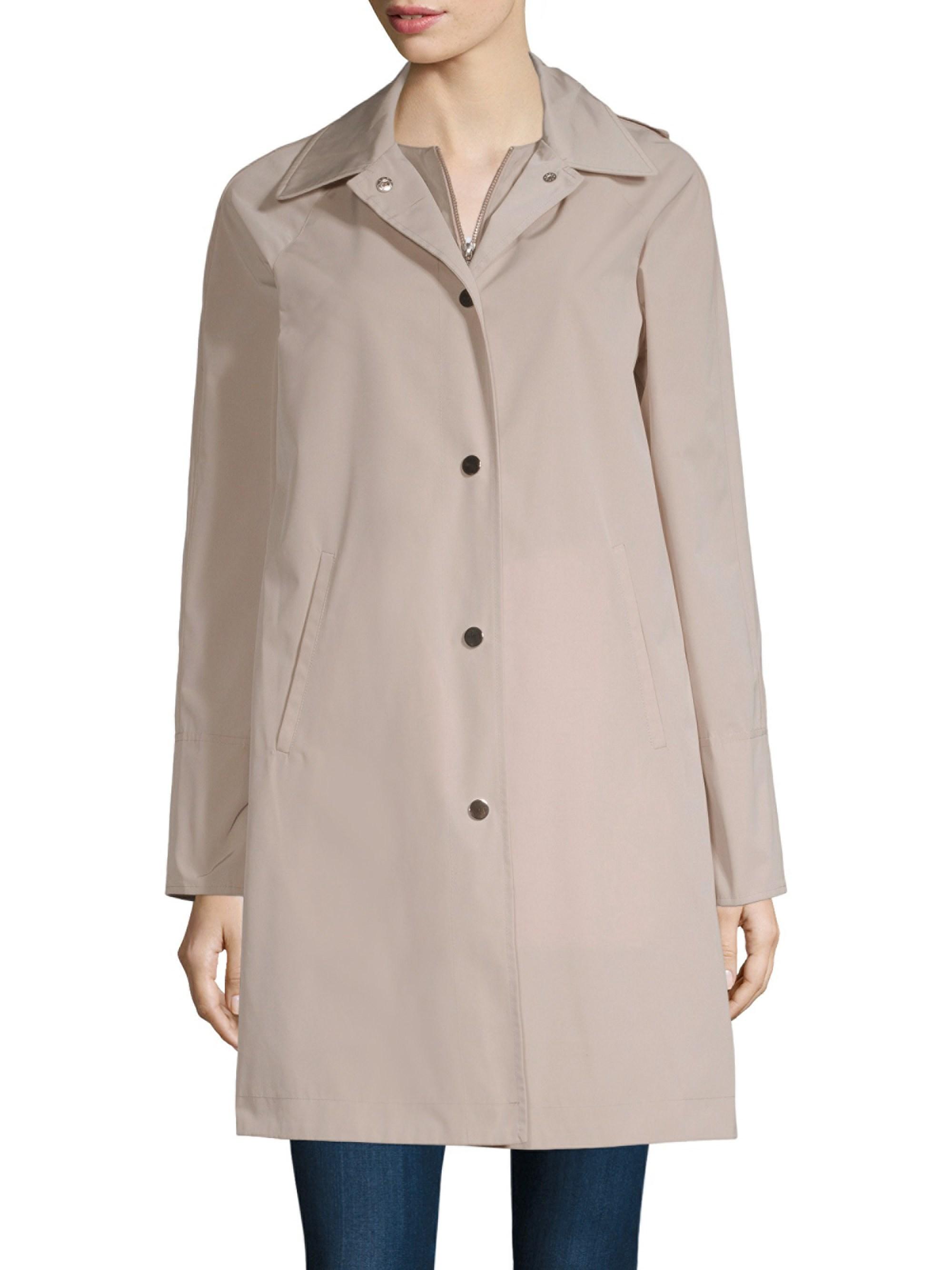 Download Jane Post Synthetic Mock Double Raincoat in Beige (Natural ...