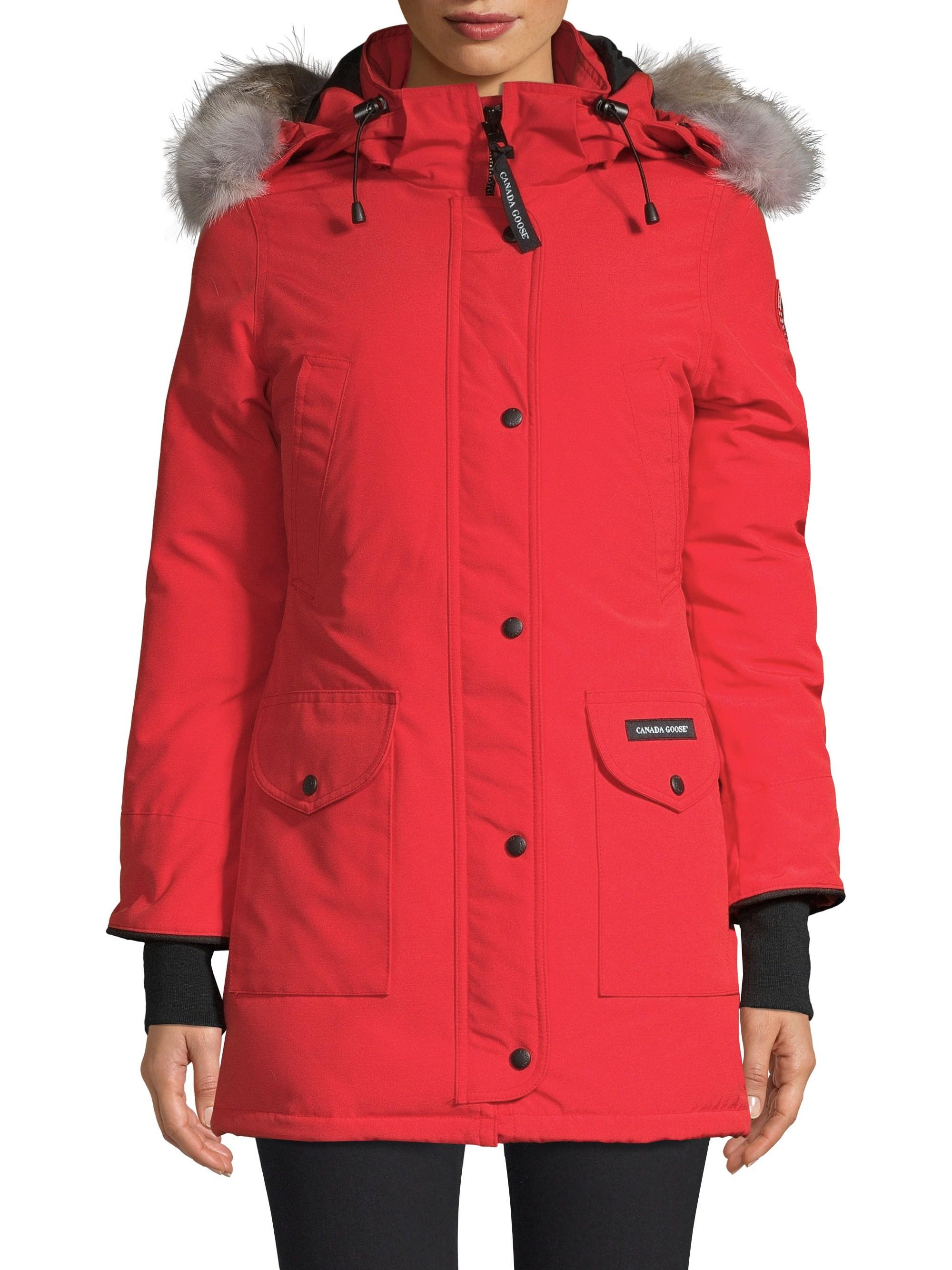 Canada Goose Trillium Fur-trimmed Fusion Fit Parka in Red - Lyst