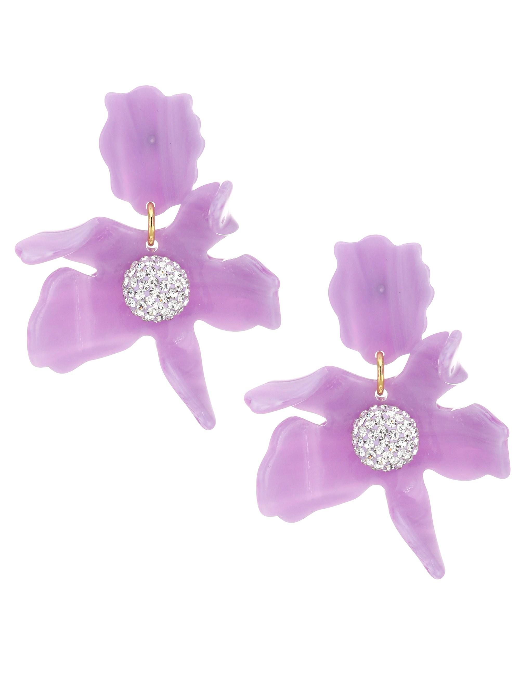 Lele Sadoughi Crystal Lily Earrings in Purple - Lyst