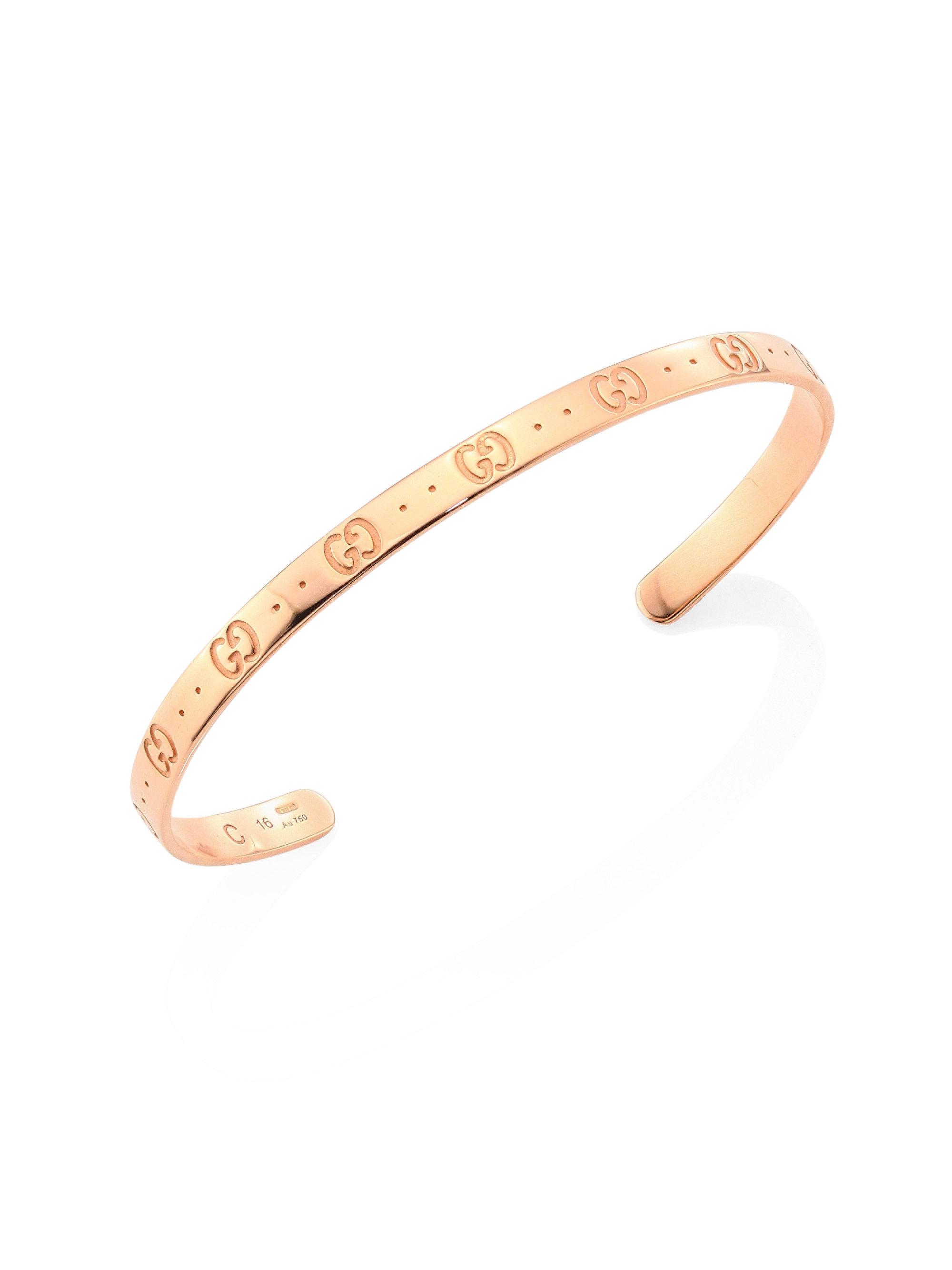 Lyst Gucci Icon 18k Rose Gold Bangle Bracelet In Metallic Gucci Women S Metallic Icon 18k Rose Gold Bangle Bracelet