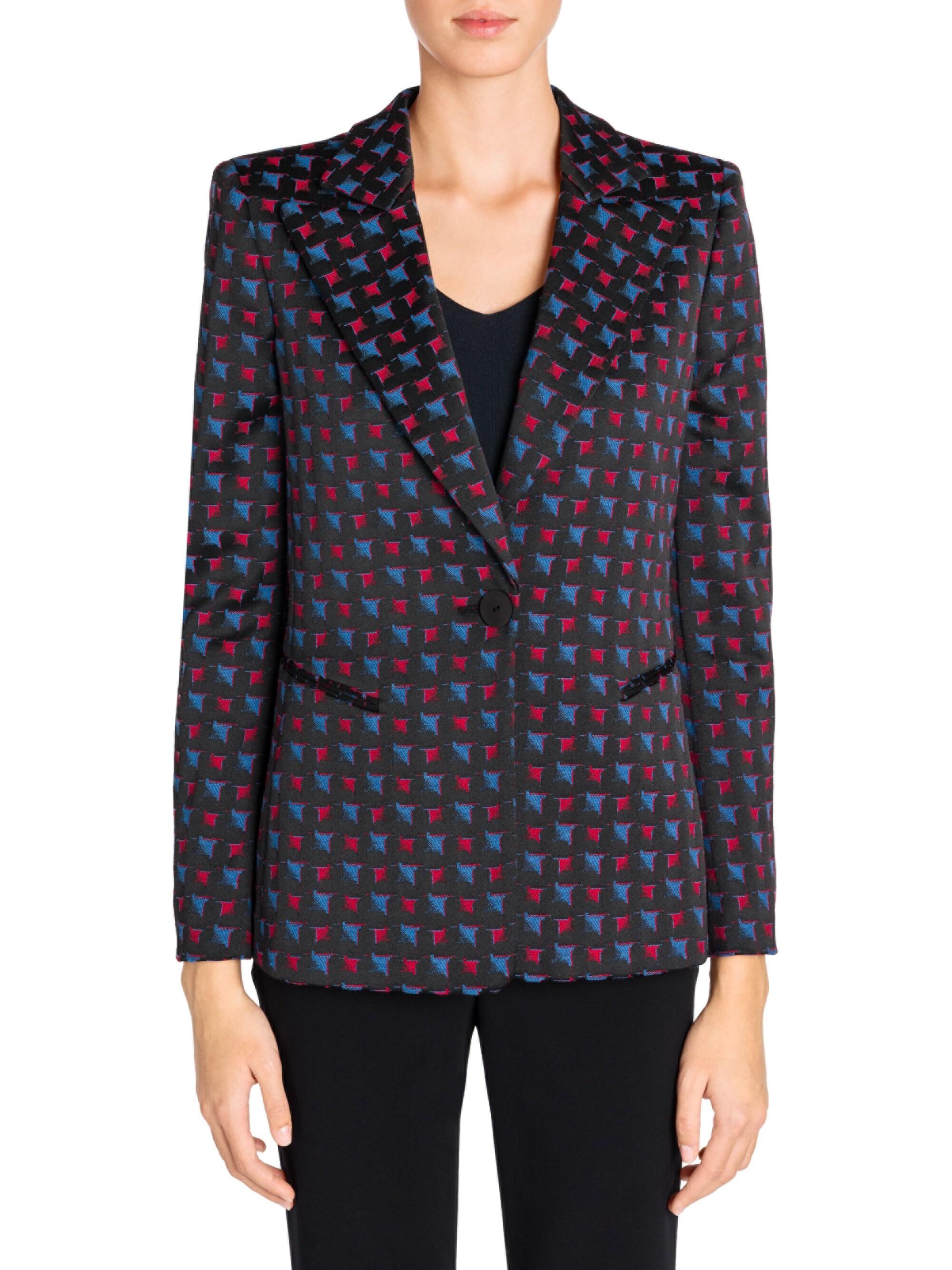 Giorgio Armani Diamond Jacquard One-button Blazer in Blue - Lyst