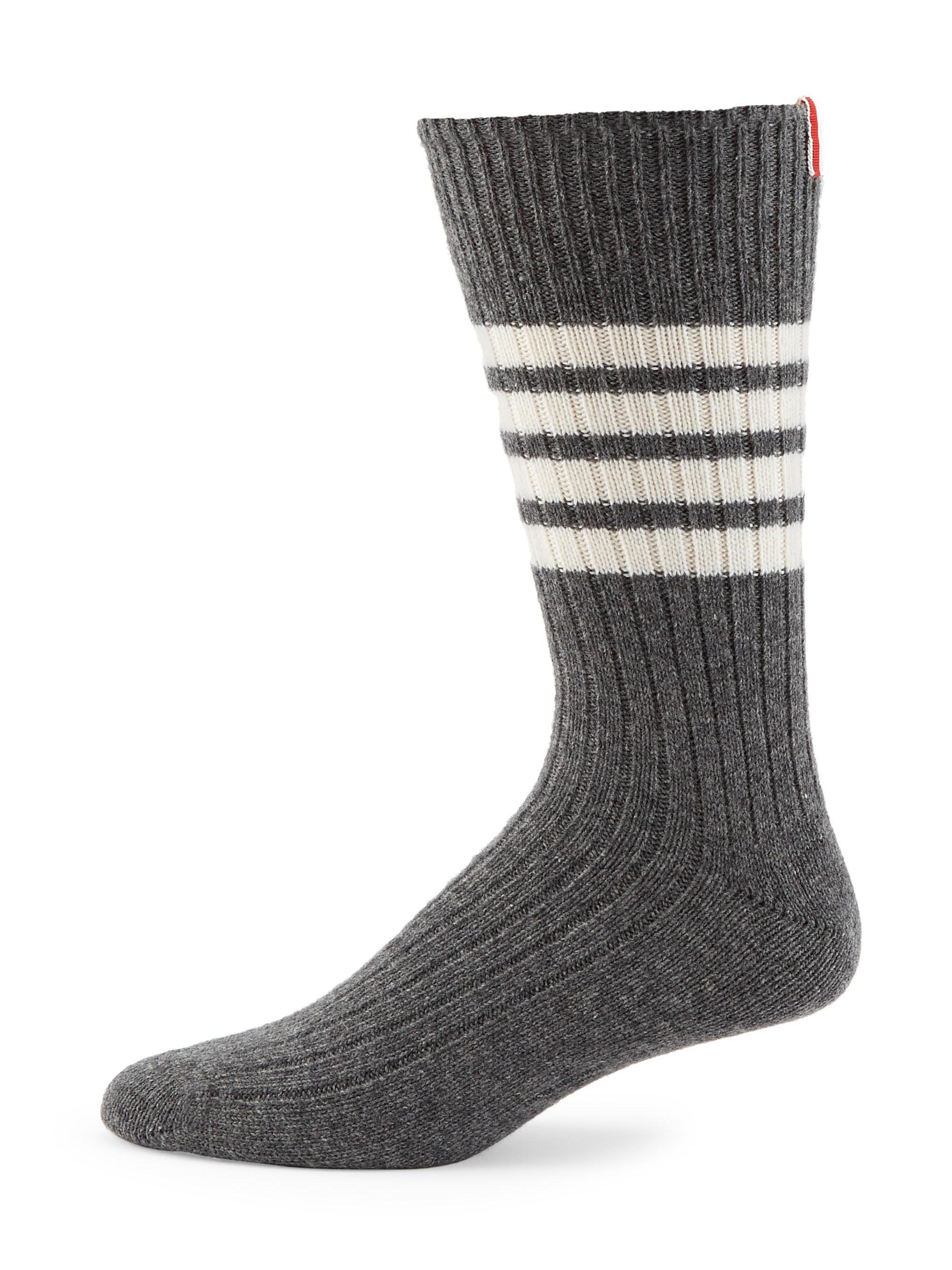 Lyst Thom Browne Men's Midcalf Chunky Ribbed Socks Grey in Gray