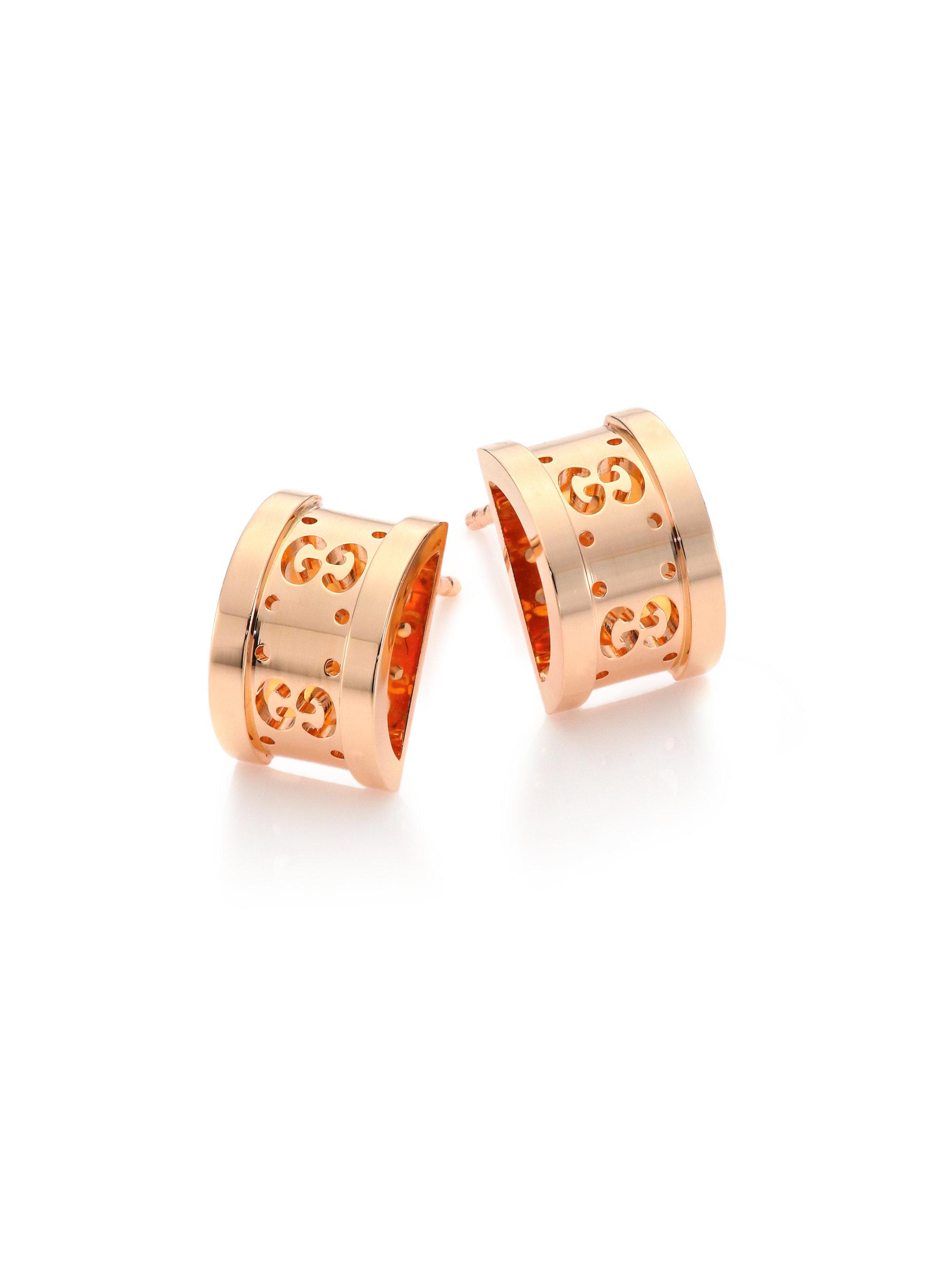 Lyst Gucci Icon Twirl 18k Rose Gold Stud Earrings In Pink Gucci Women S Pink Icon Twirl 18k Rose Gold Stud Earrings