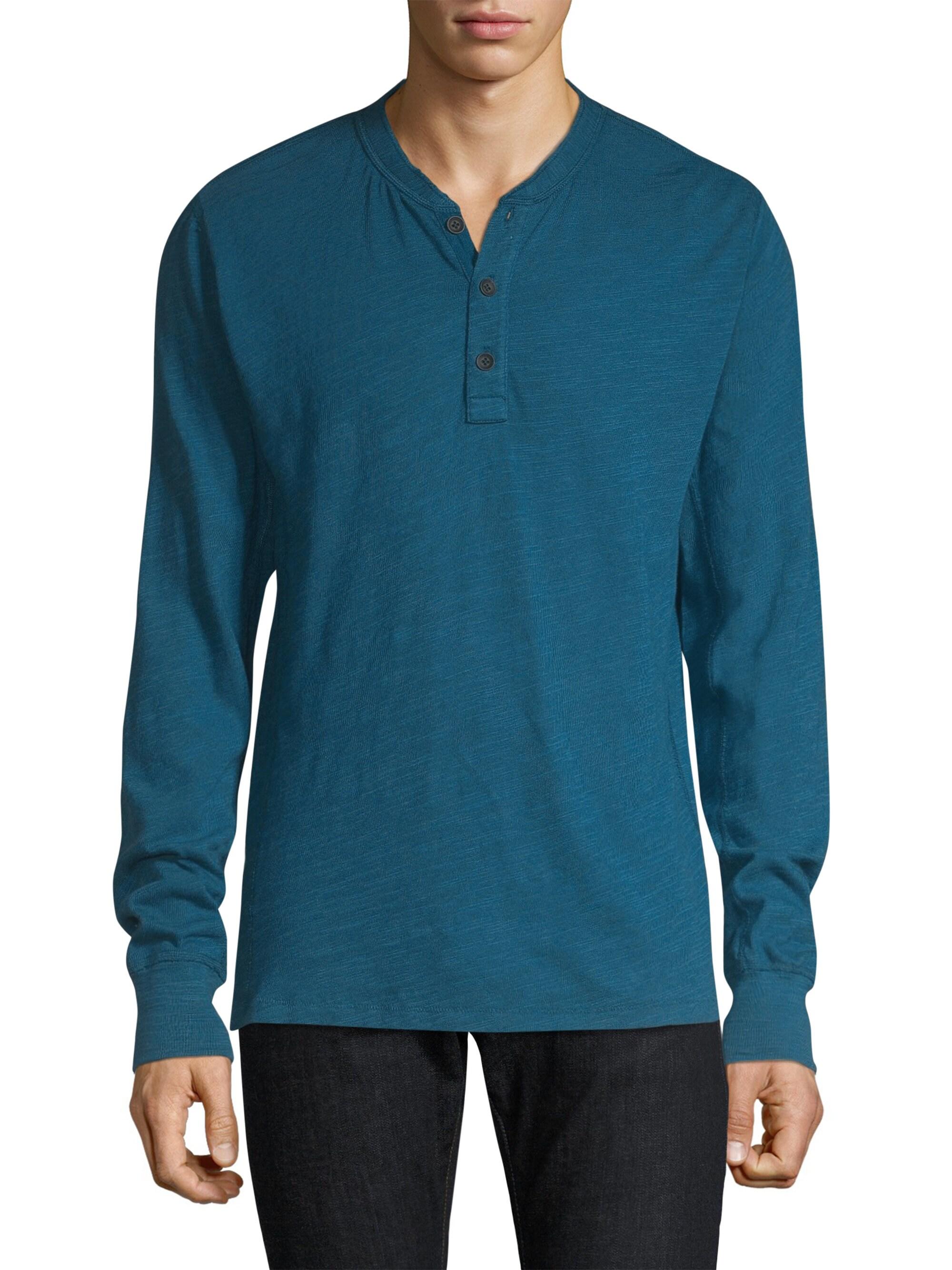 Rag & Bone Men's Basic Henley - White in Blue for Men - Lyst