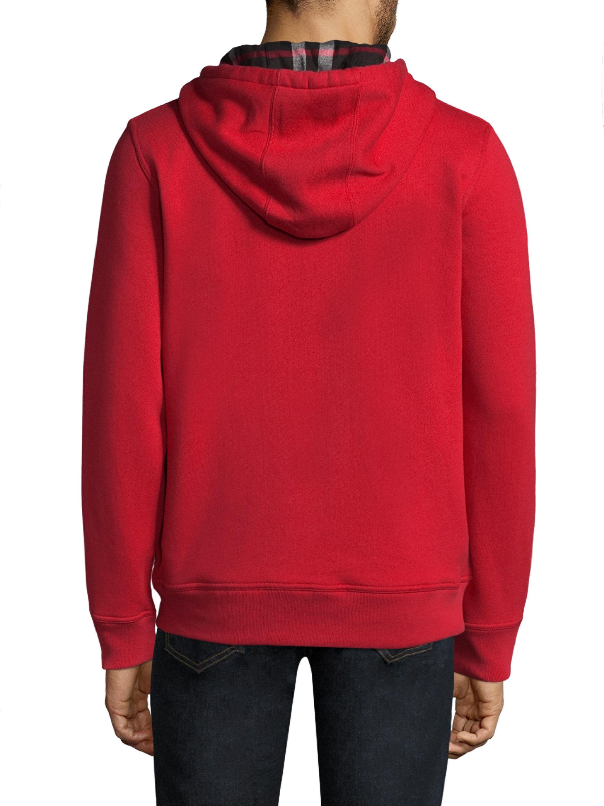 Burberry Cotton Fordsoncore Zip Up Hoodie in Military Red (Red) for Men ...