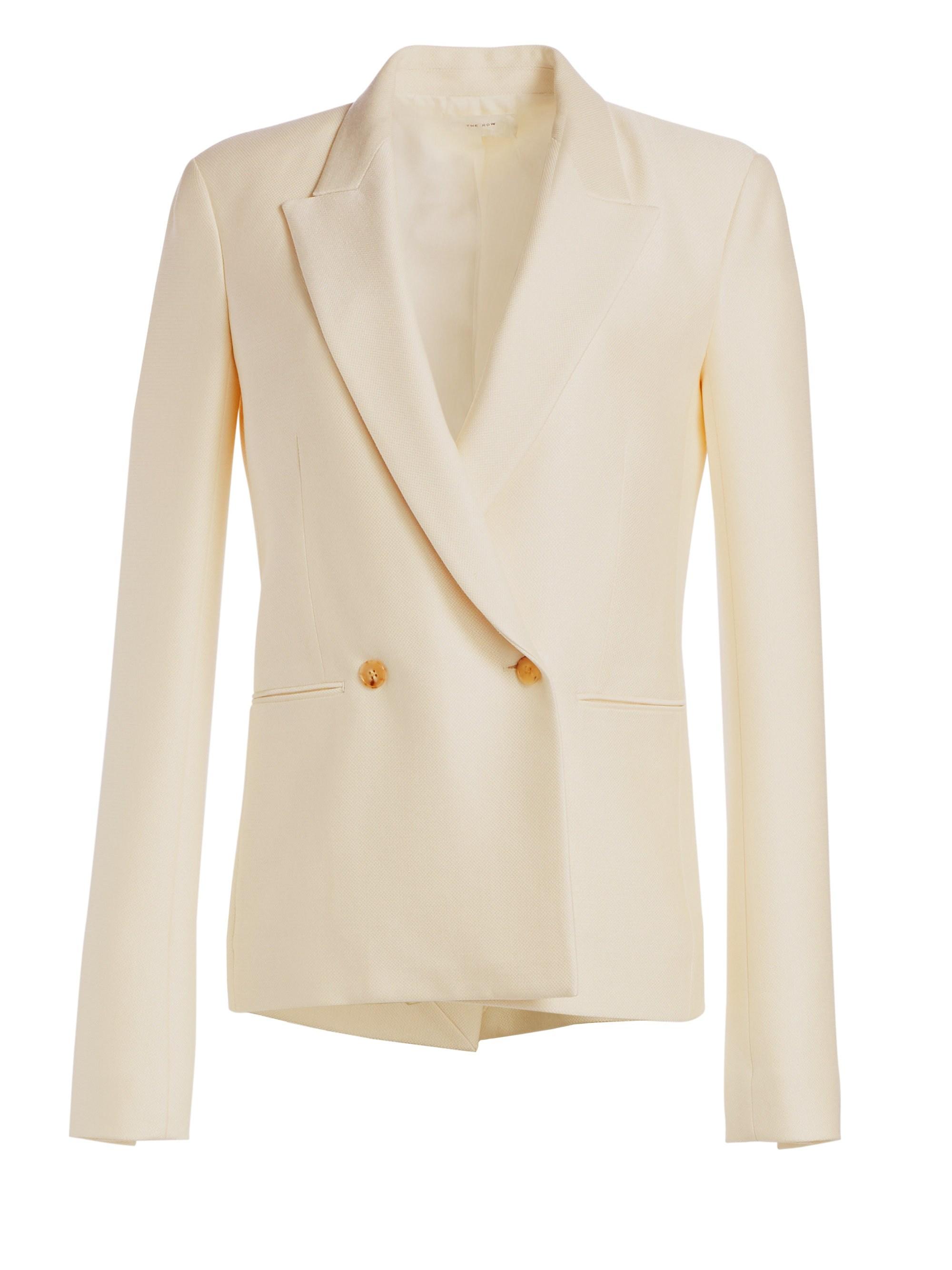 The Row Women's Lione Virgin Wool & Silk Jacket Ivory in White Lyst