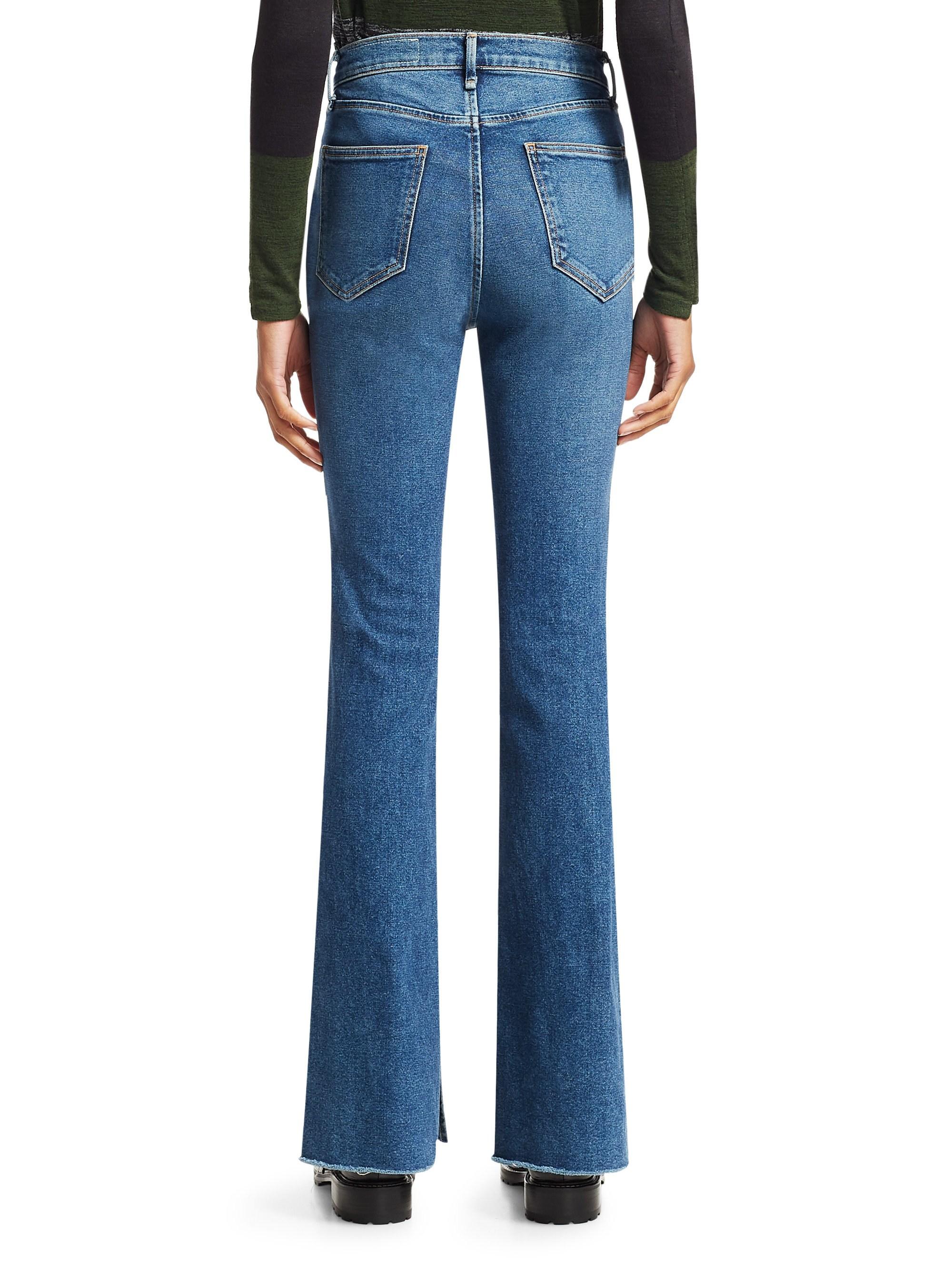 Rag & Bone Women's Bella High-waist Flared Split Hem Jeans - Lau - Size ...