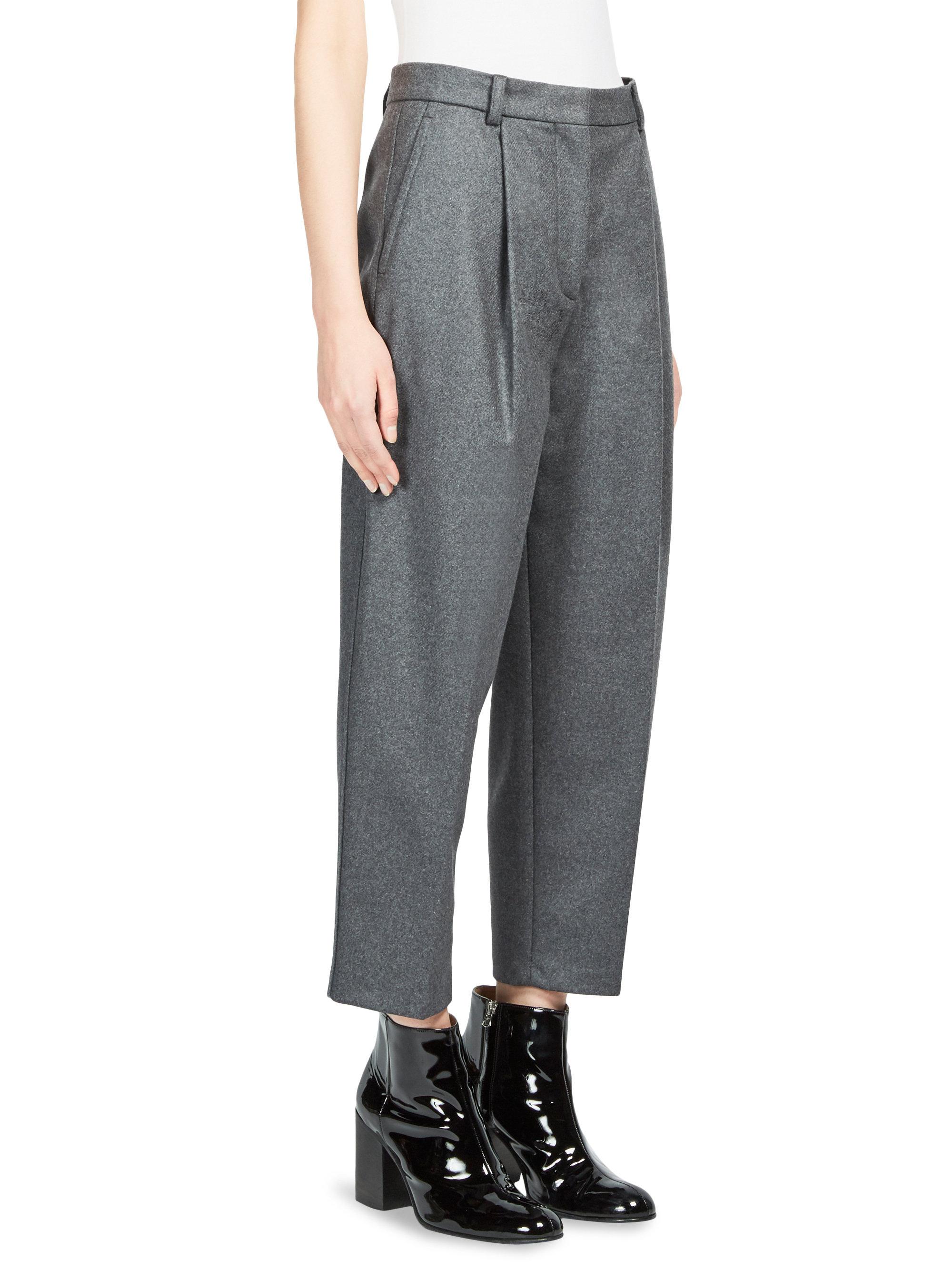 Lyst - Acne Studios Tabea Wool Flannel Pants in Gray