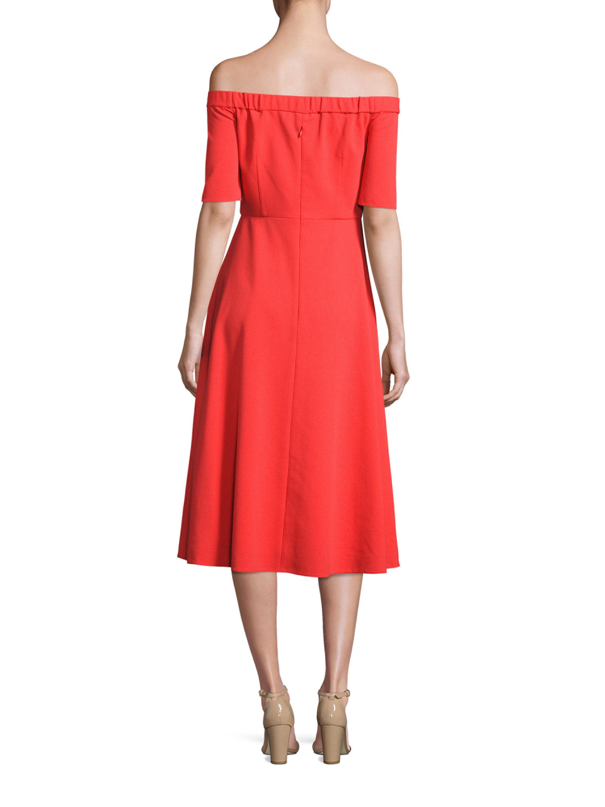 Tibi Off the Shoulder Midi Dress