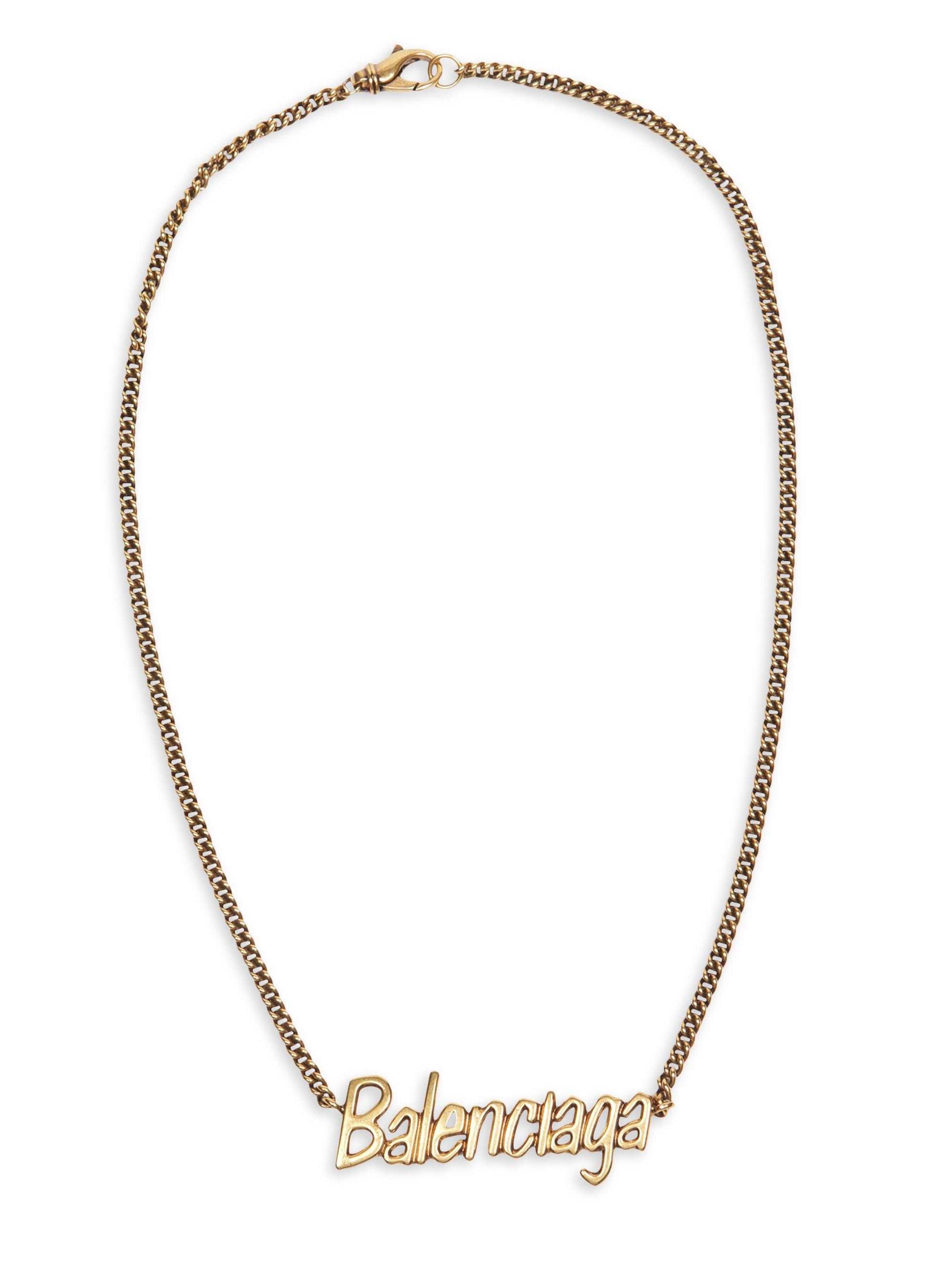 Balenciaga Typo Necklace in Metallic for Men - Lyst