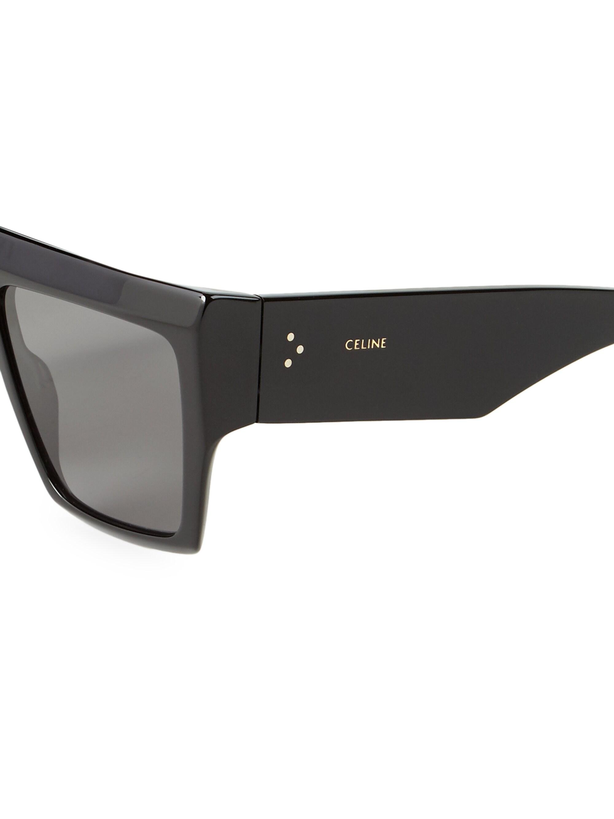 Céline 60mm Flattop Square Sunglasses in Black Lyst
