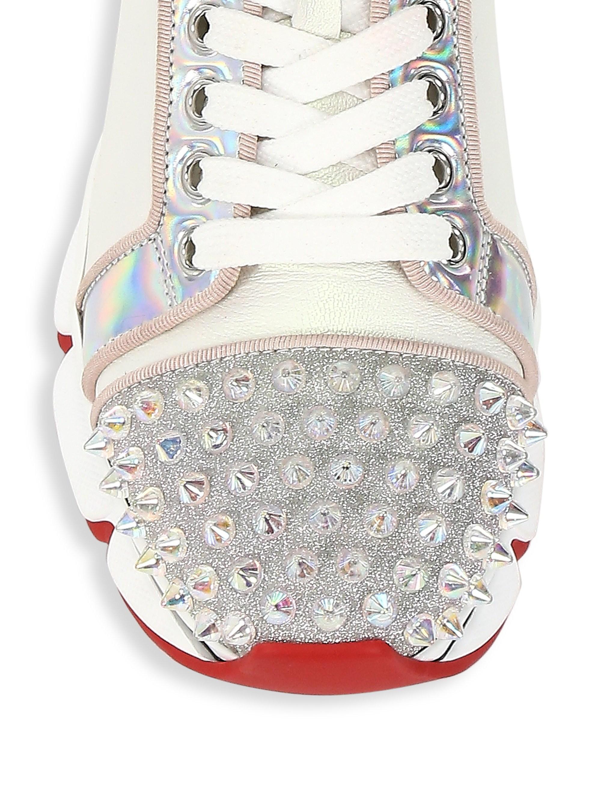 christian louboutin spike sneakers women's