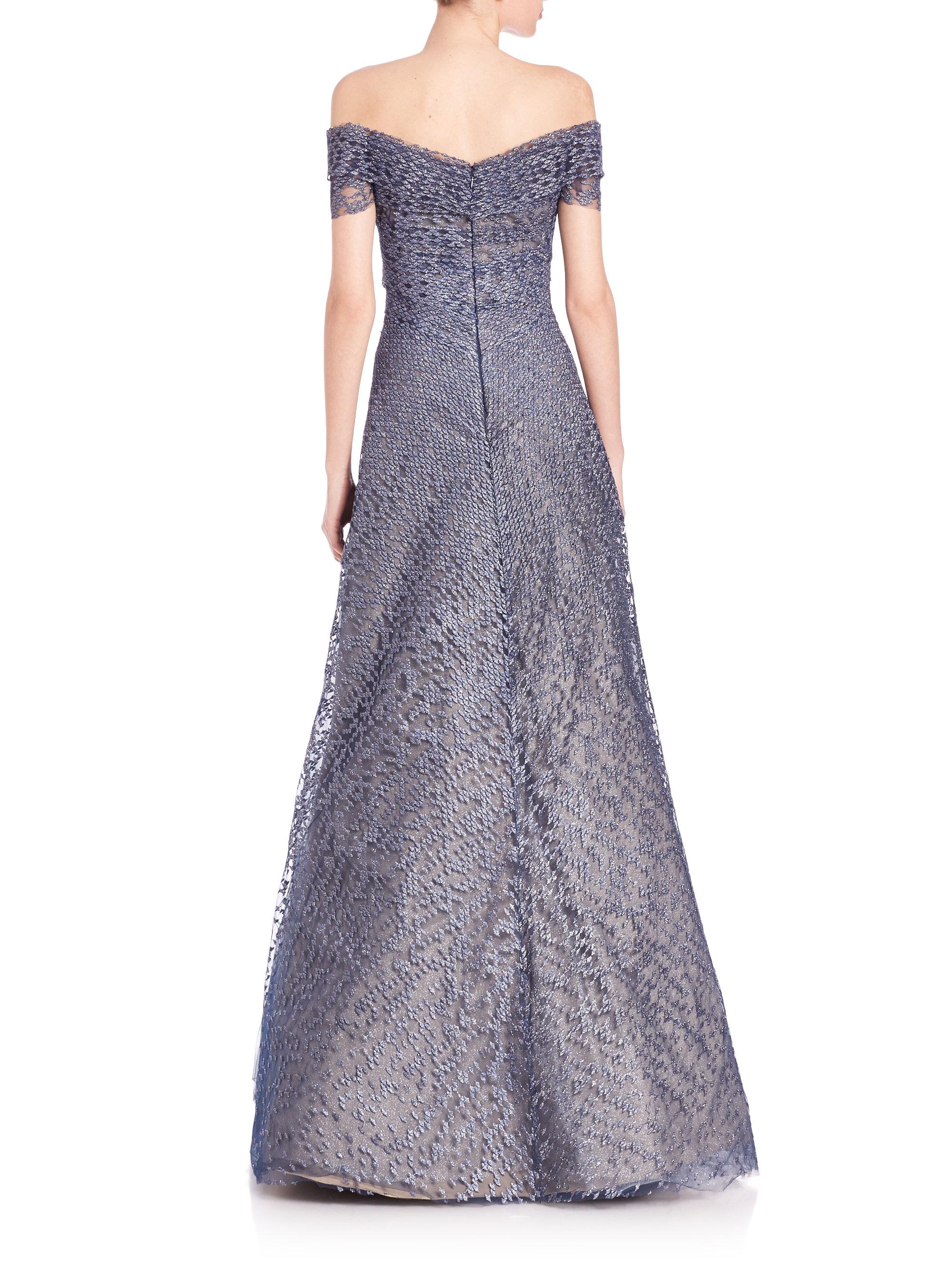 off shoulder lace gown 2020