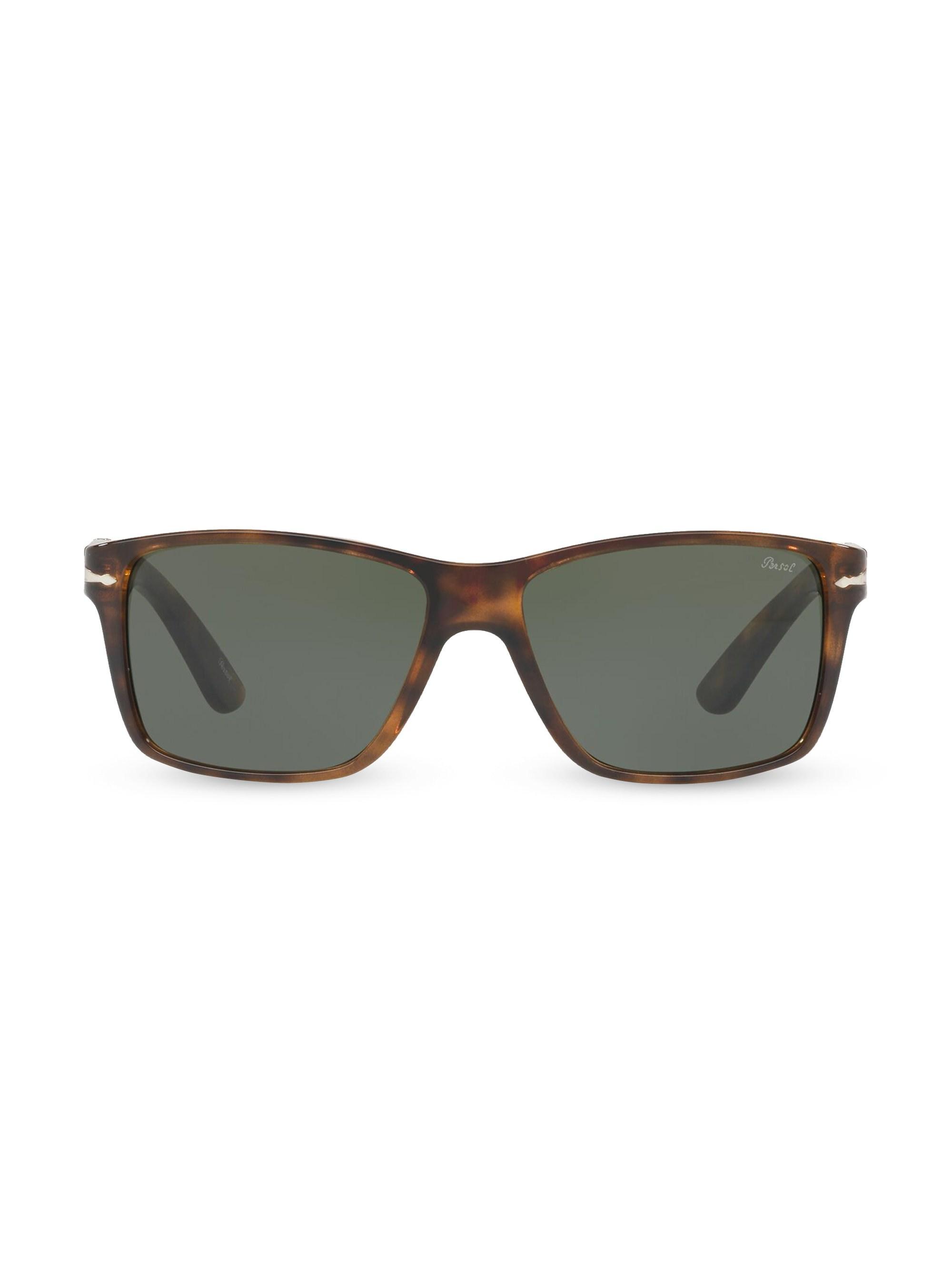 Persol Men S 58mm Rectangular Sunglasses Dark Havana In Brown For Men