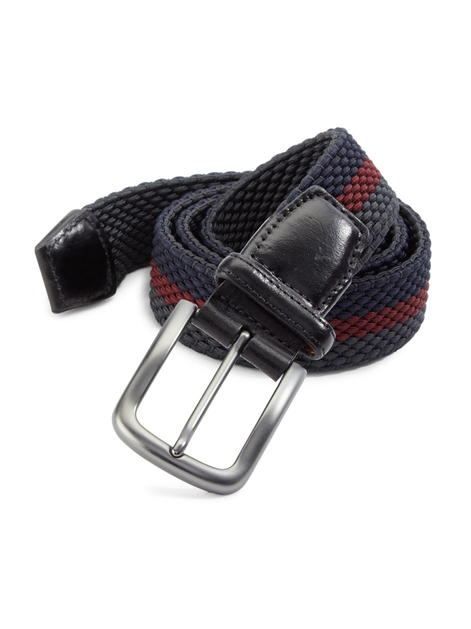 Saks Fifth Avenue Tri Stripe Woven Belt for Men - Lyst