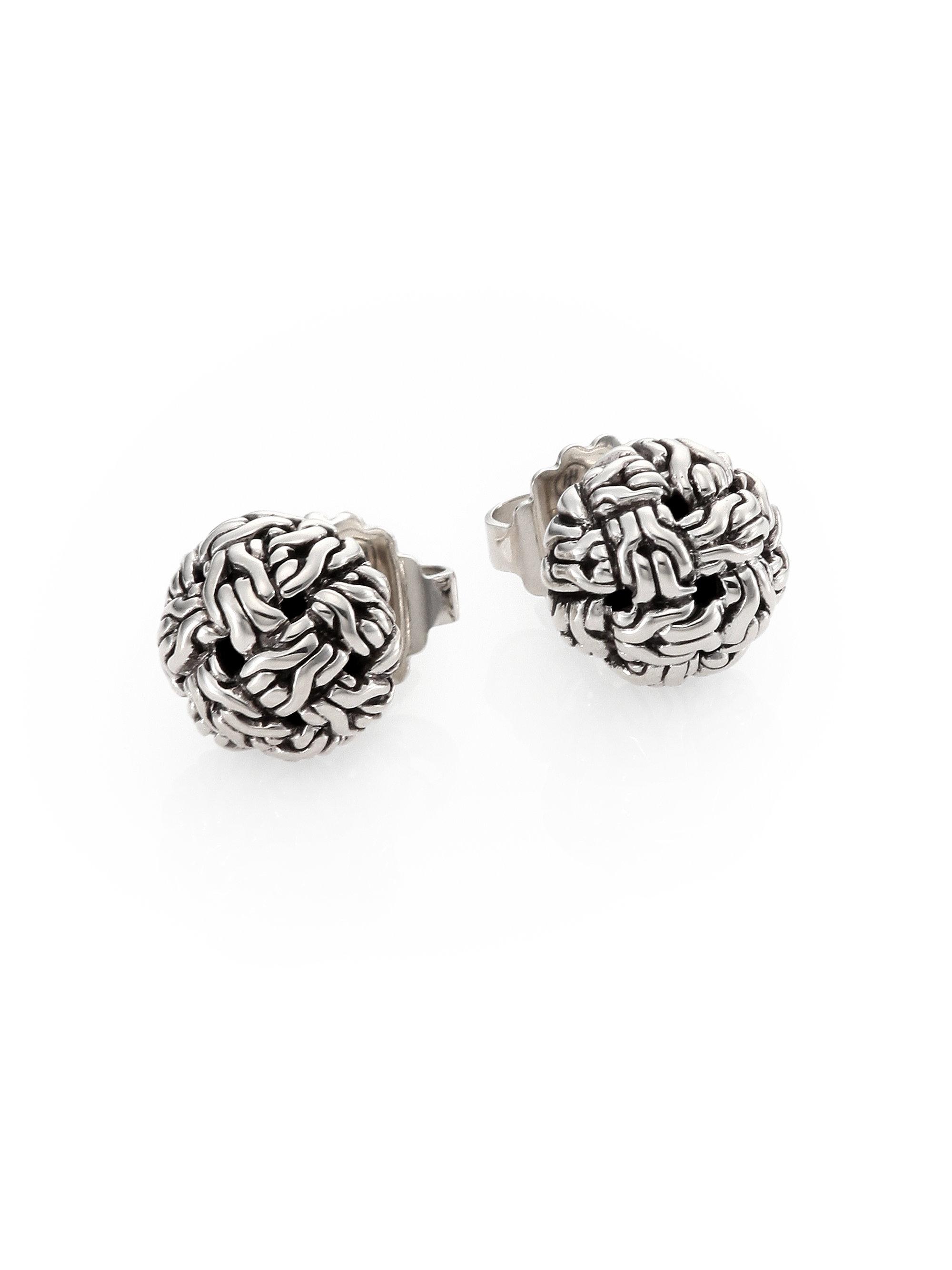 John Hardy Silver Earrings Best All Earring Photos Kamilmaciol Com Lyst John Hardy Clic Chain Silver Knot Stud Earrings In Metallic
